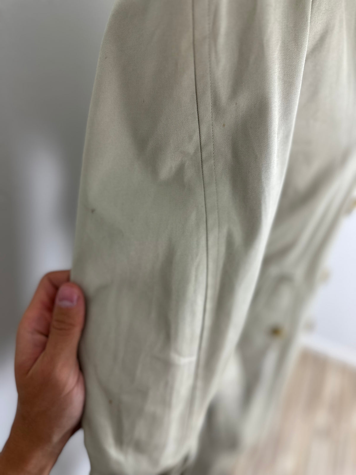 Vintage Burberry Trench Coat Creme Size 10 S With Lining