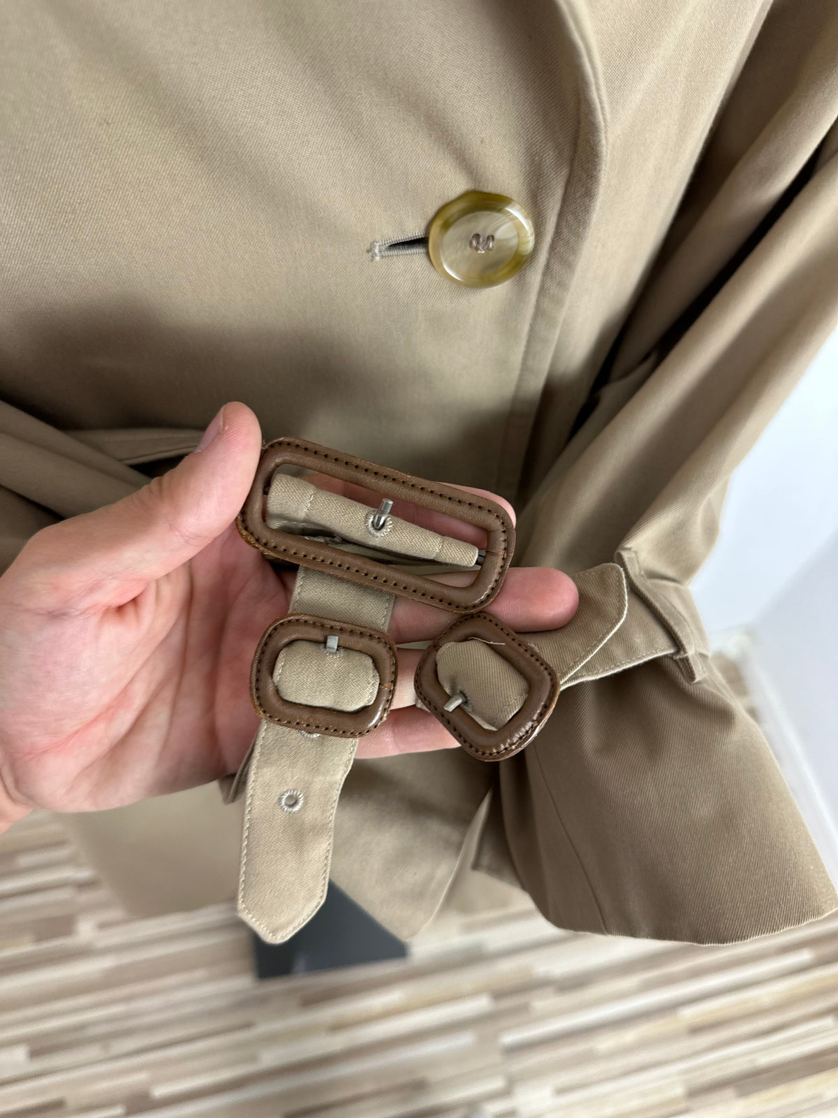 Vintage Burberry Trench Coat Beige Size 50 L With Lining