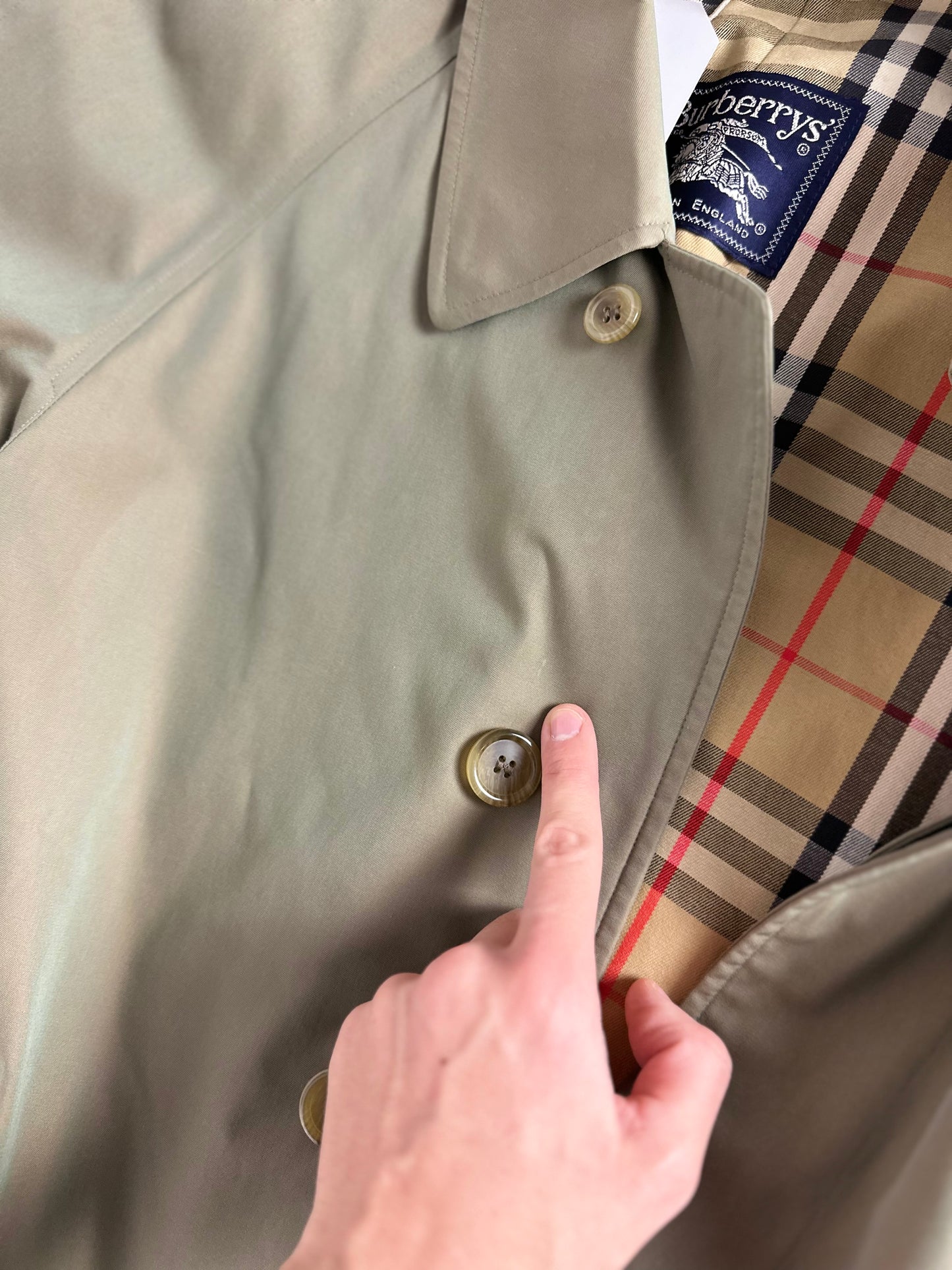 Vintage Burberry Car Coat Khaki Size 46 S