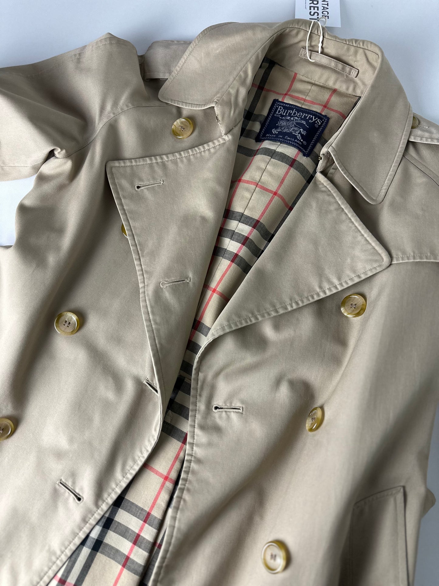 Vintage Burberry Trench Coat Beige Size 8 XS