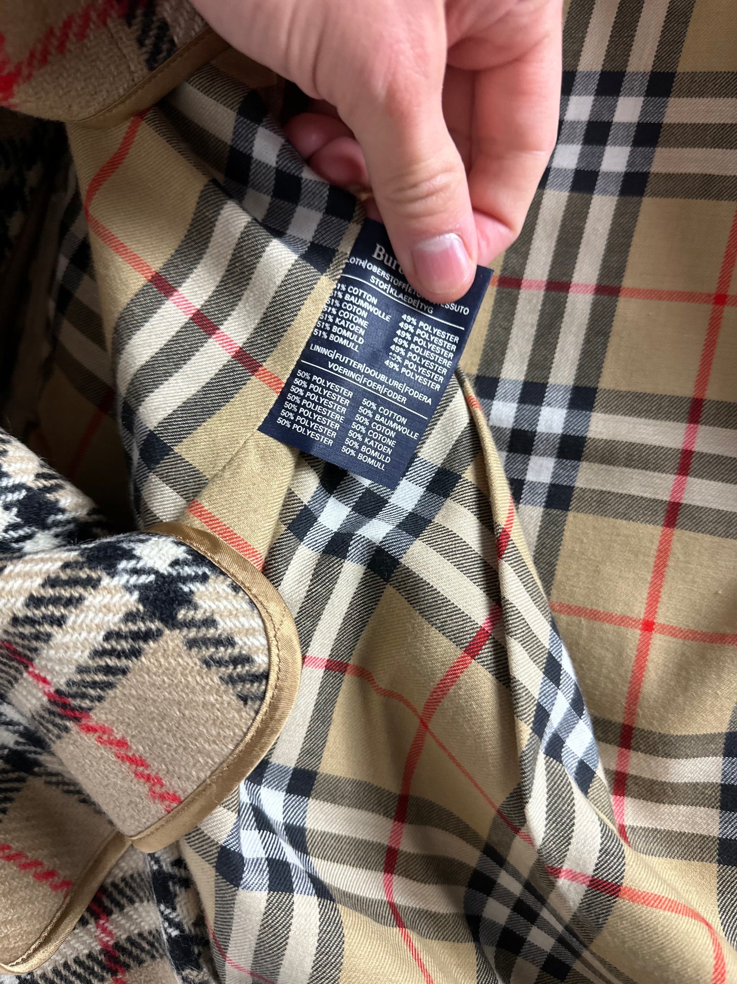 Vintage Burberry Car Coat Beige Size 52 L With Lining