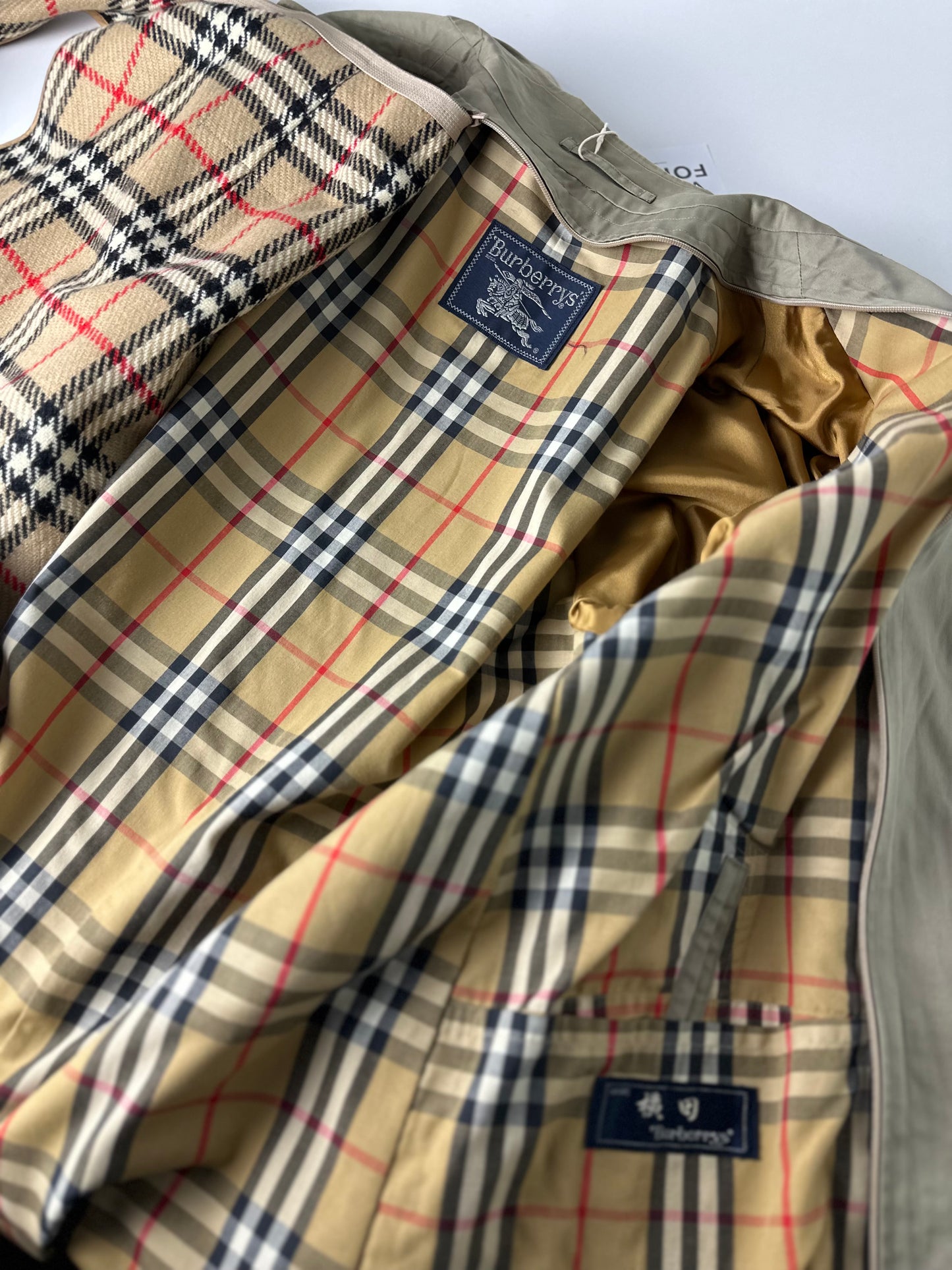 Vintage Burberry Car Coat Beige Size 46 S With Lining