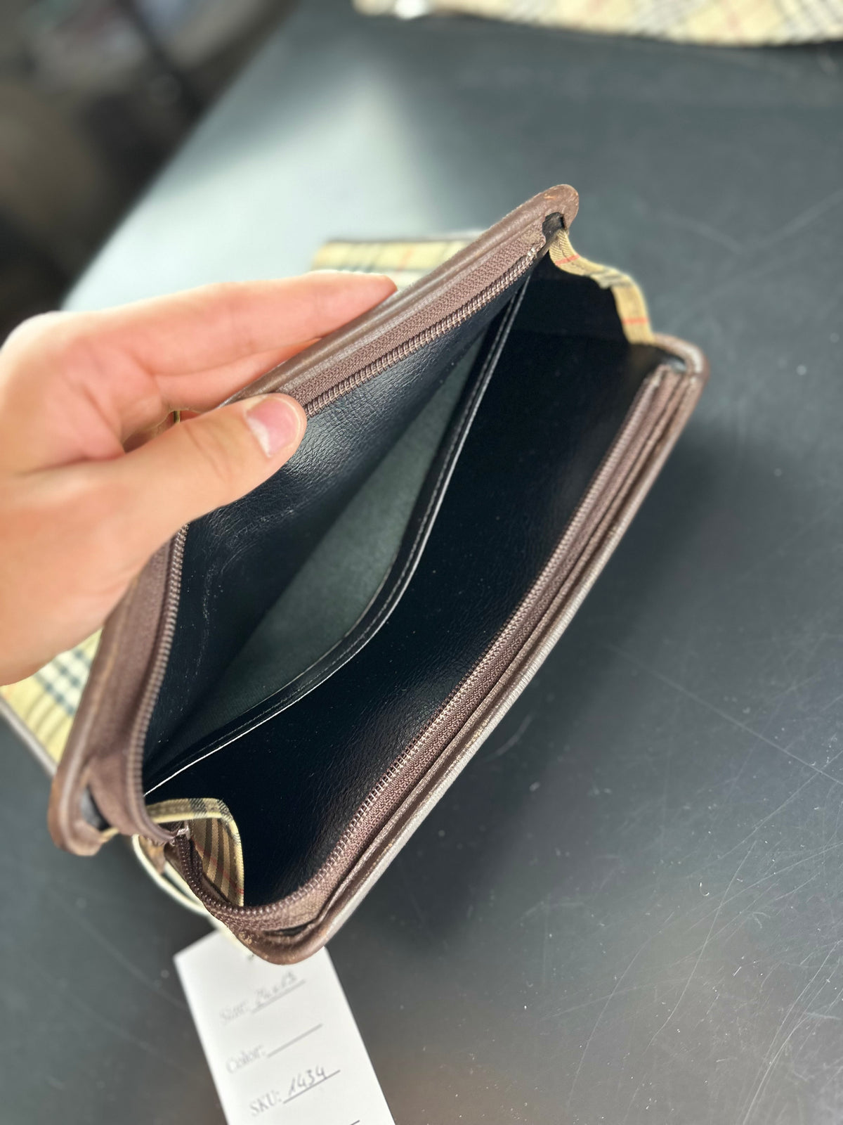 Vintage Burberry Haymarket Check Clutch