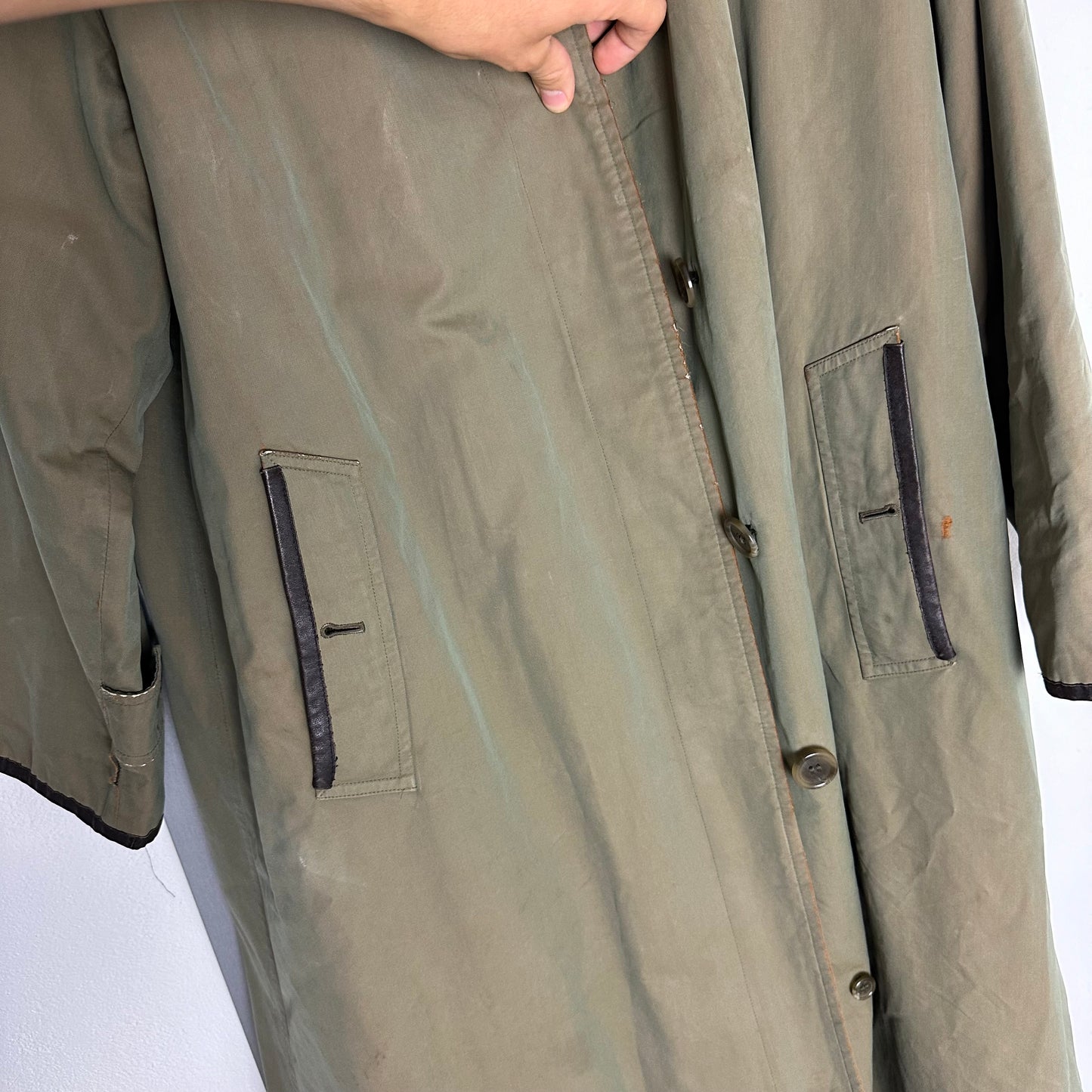Vintage Burberry Trench Coat Khaki Size 12 M
