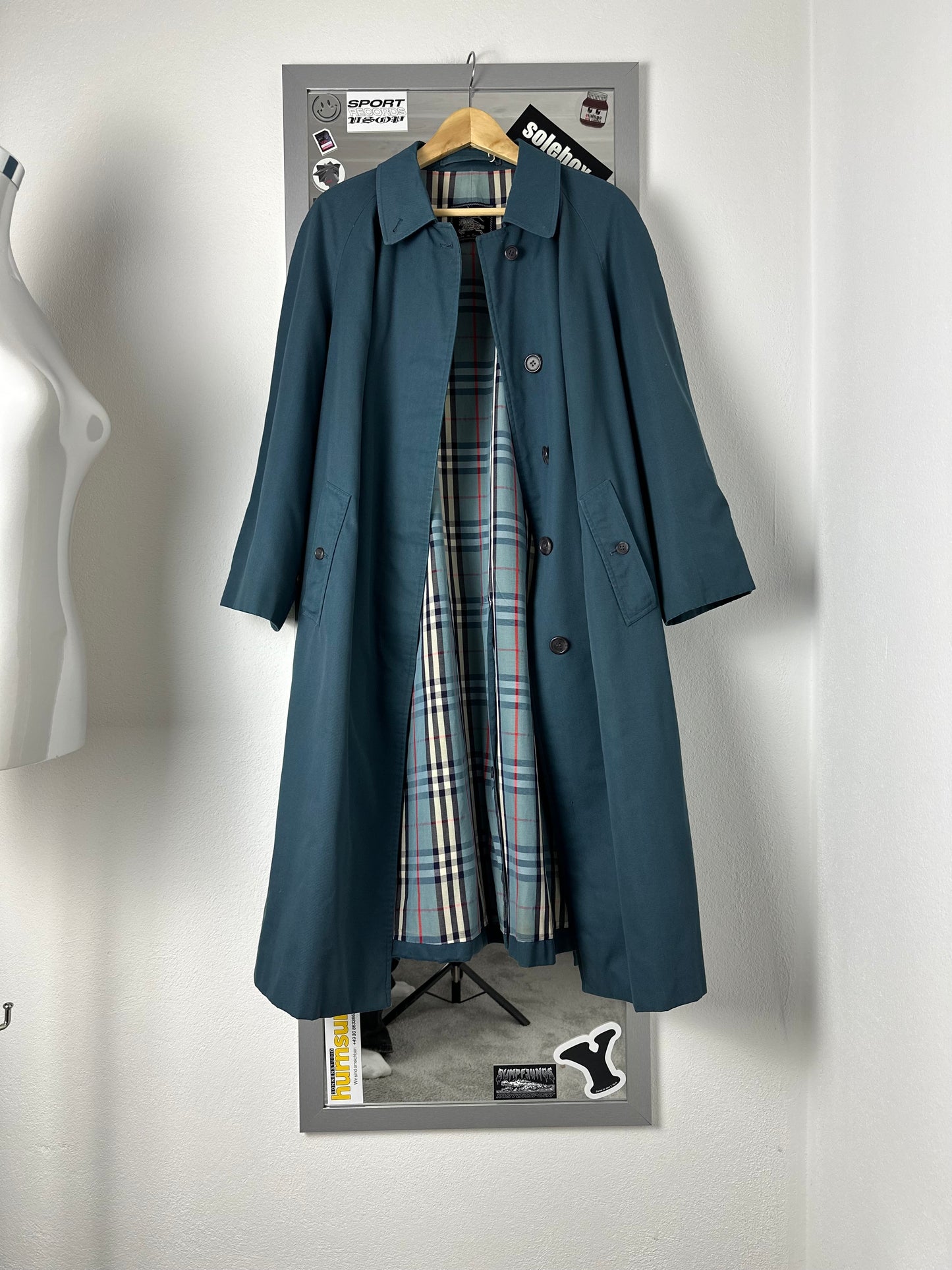 Vintage Burberry Car Coat Blue Size 14 L