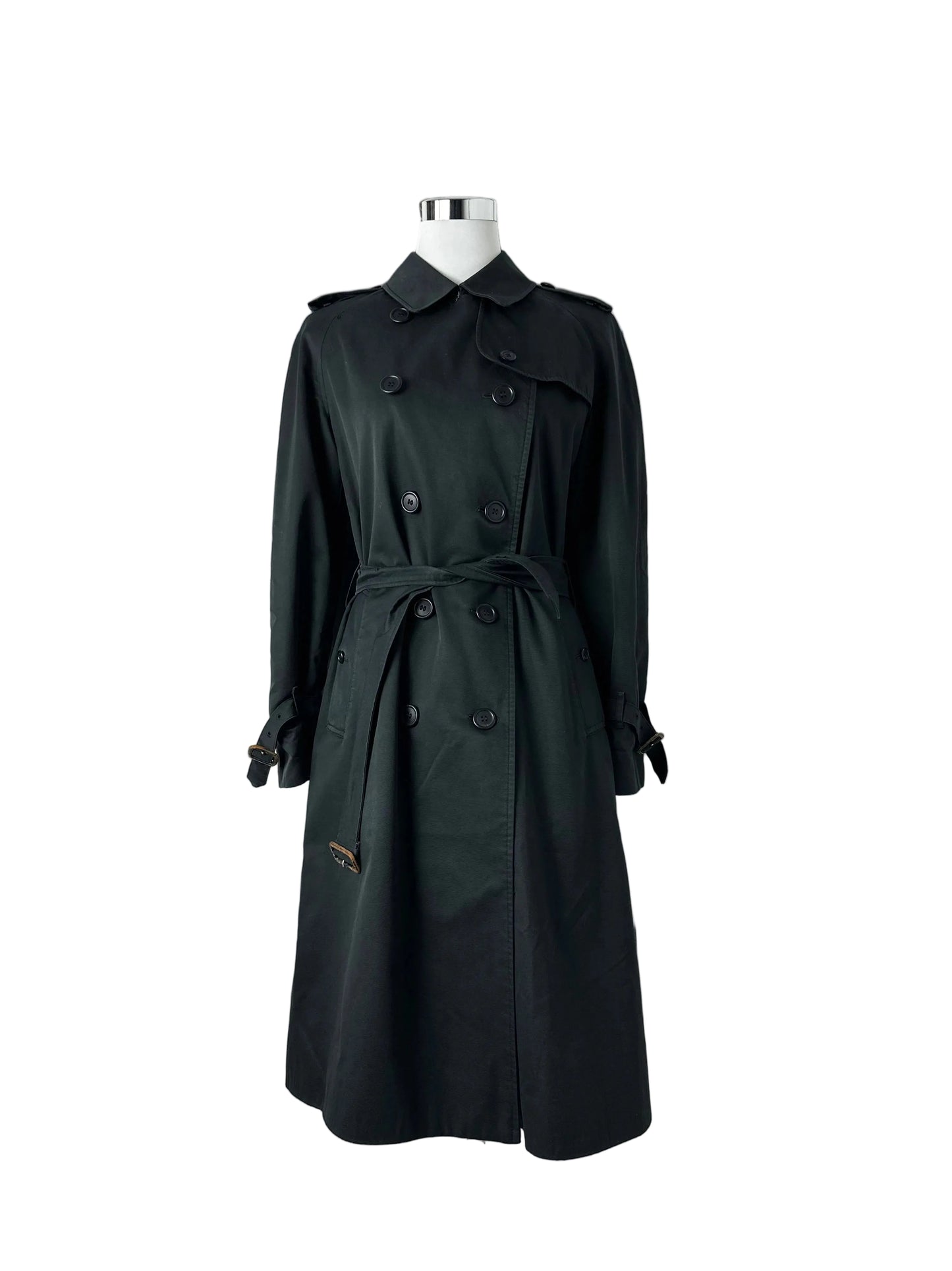 Vintage Burberry Trench Coat Black Size 8 XS