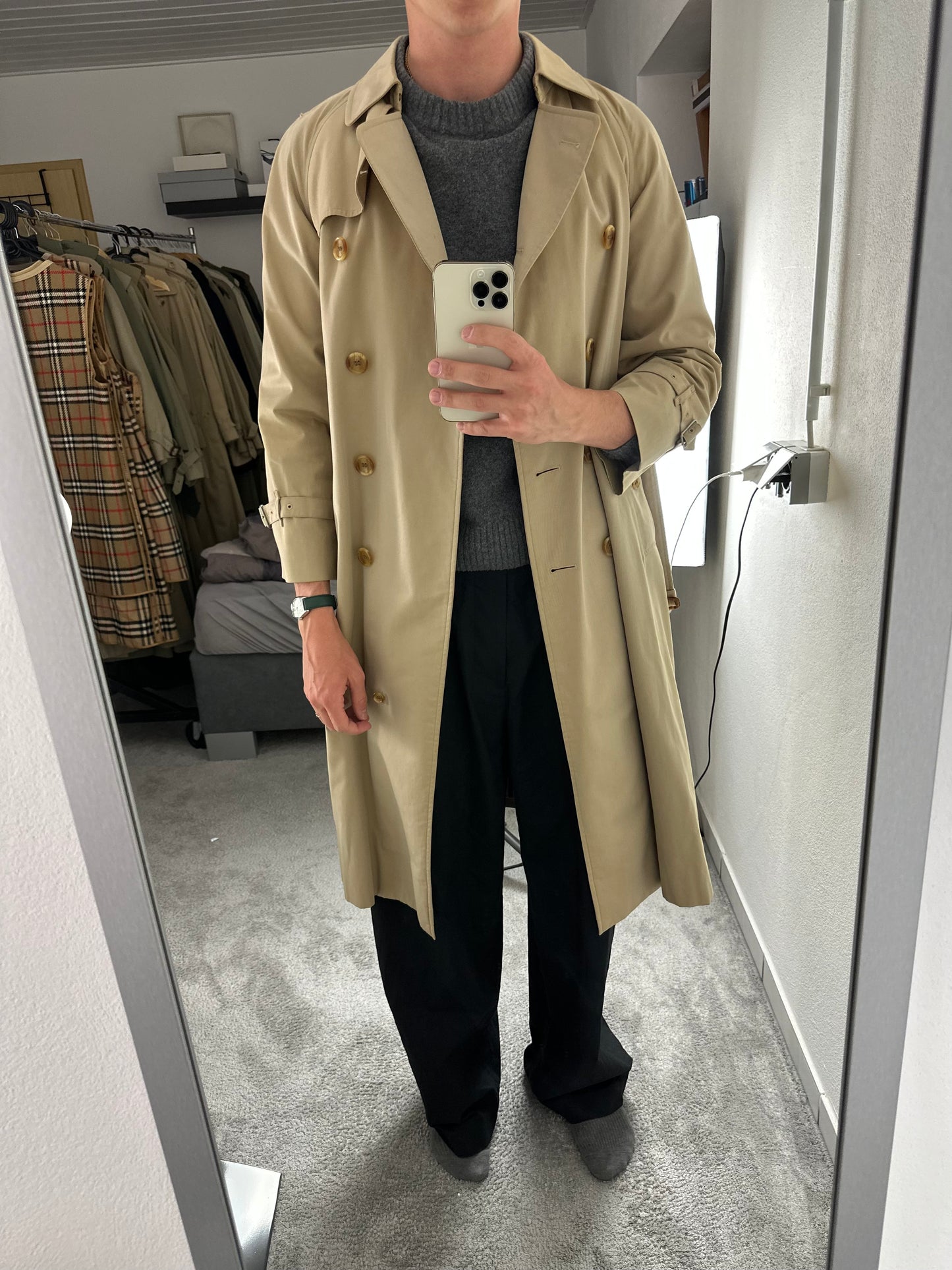 Vintage Burberry Trench Coat Size 12 M
