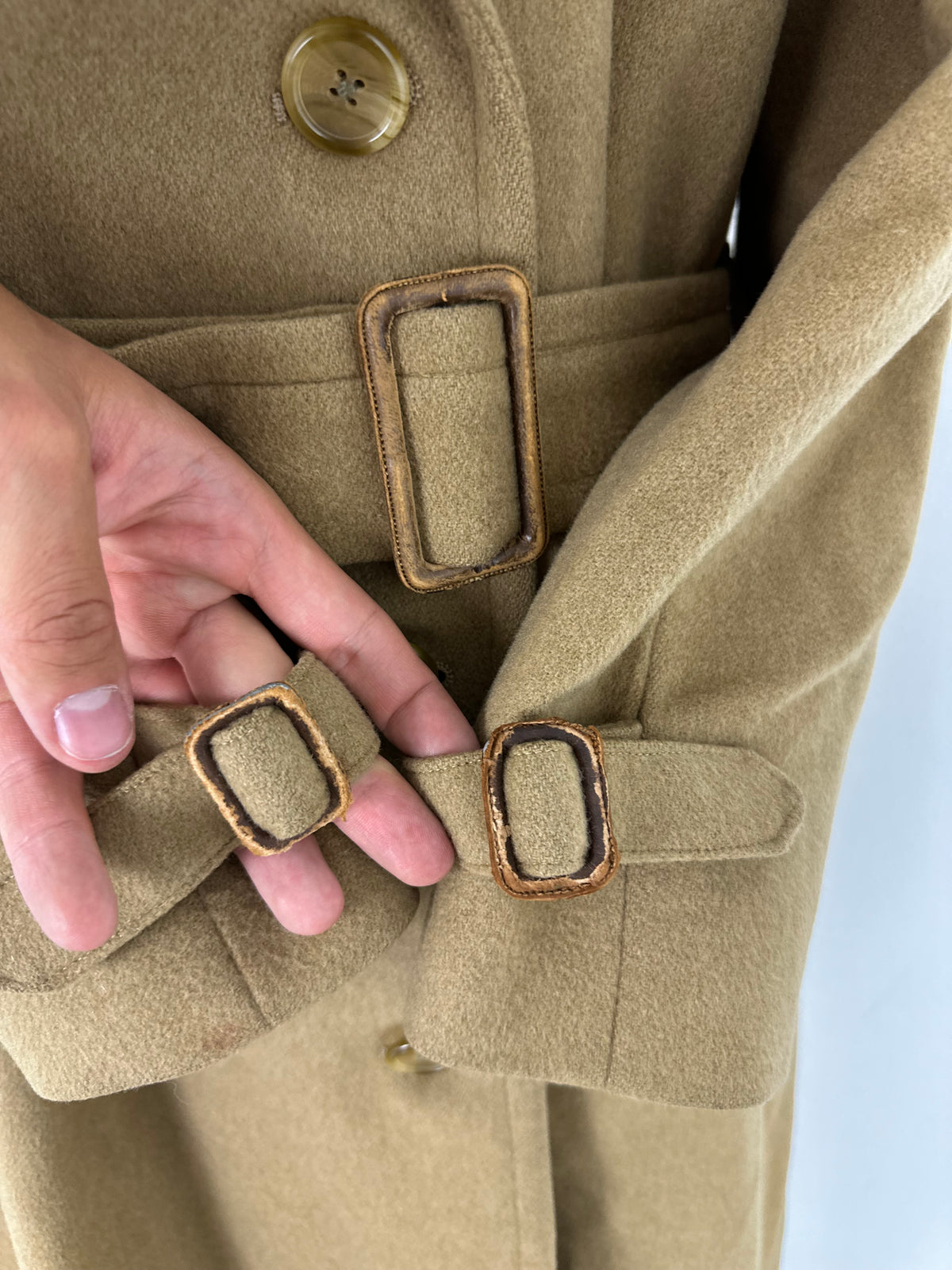 Vintage Burberry Wool Coat Beige Size 12 M