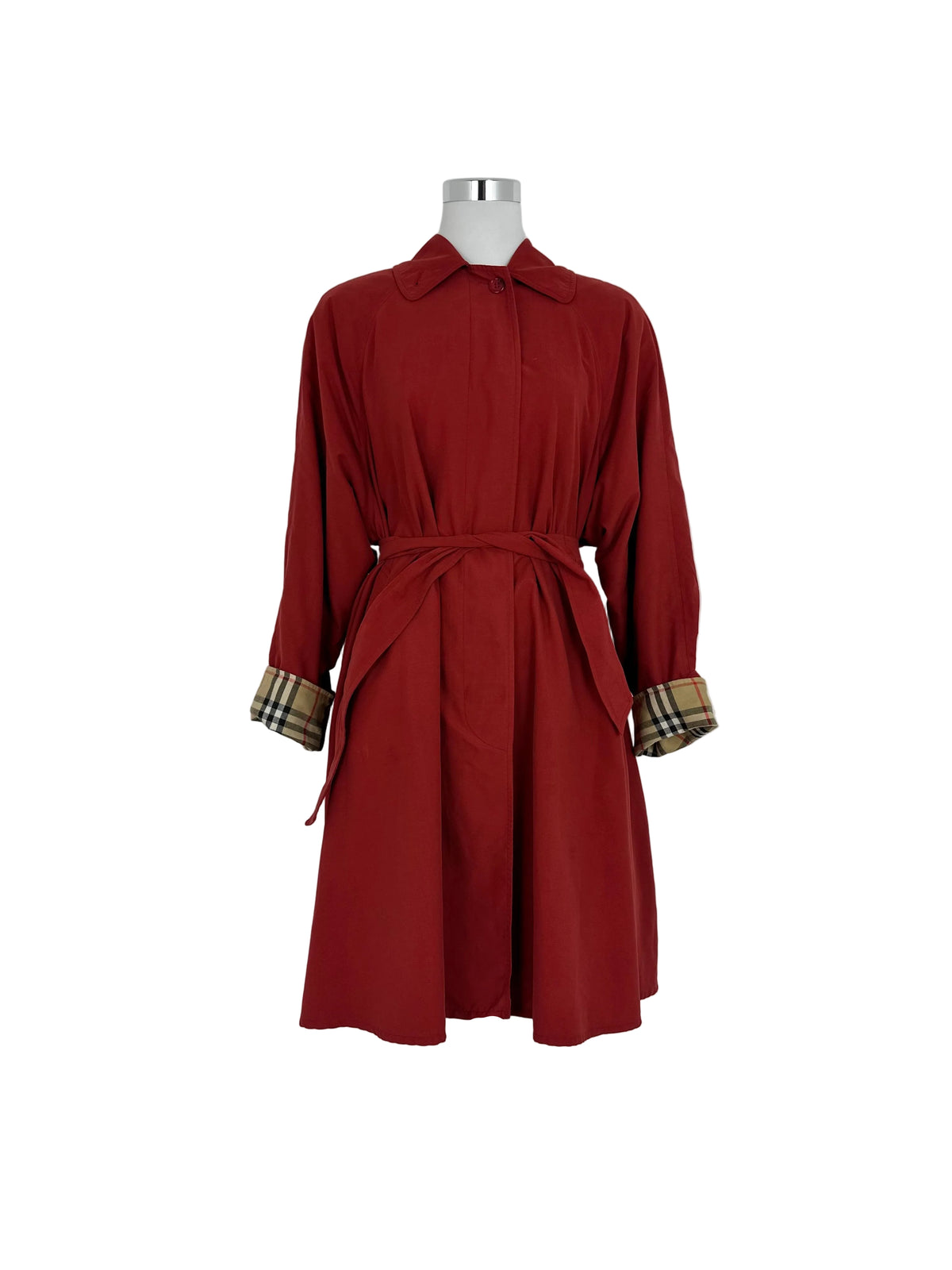 Vintage Burberry Trench Coat Red Size 14 L