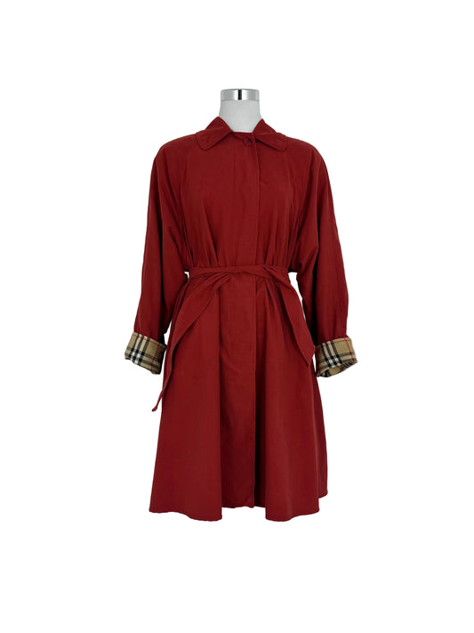 Vintage Burberry Trench Coat Red Size 14 L
