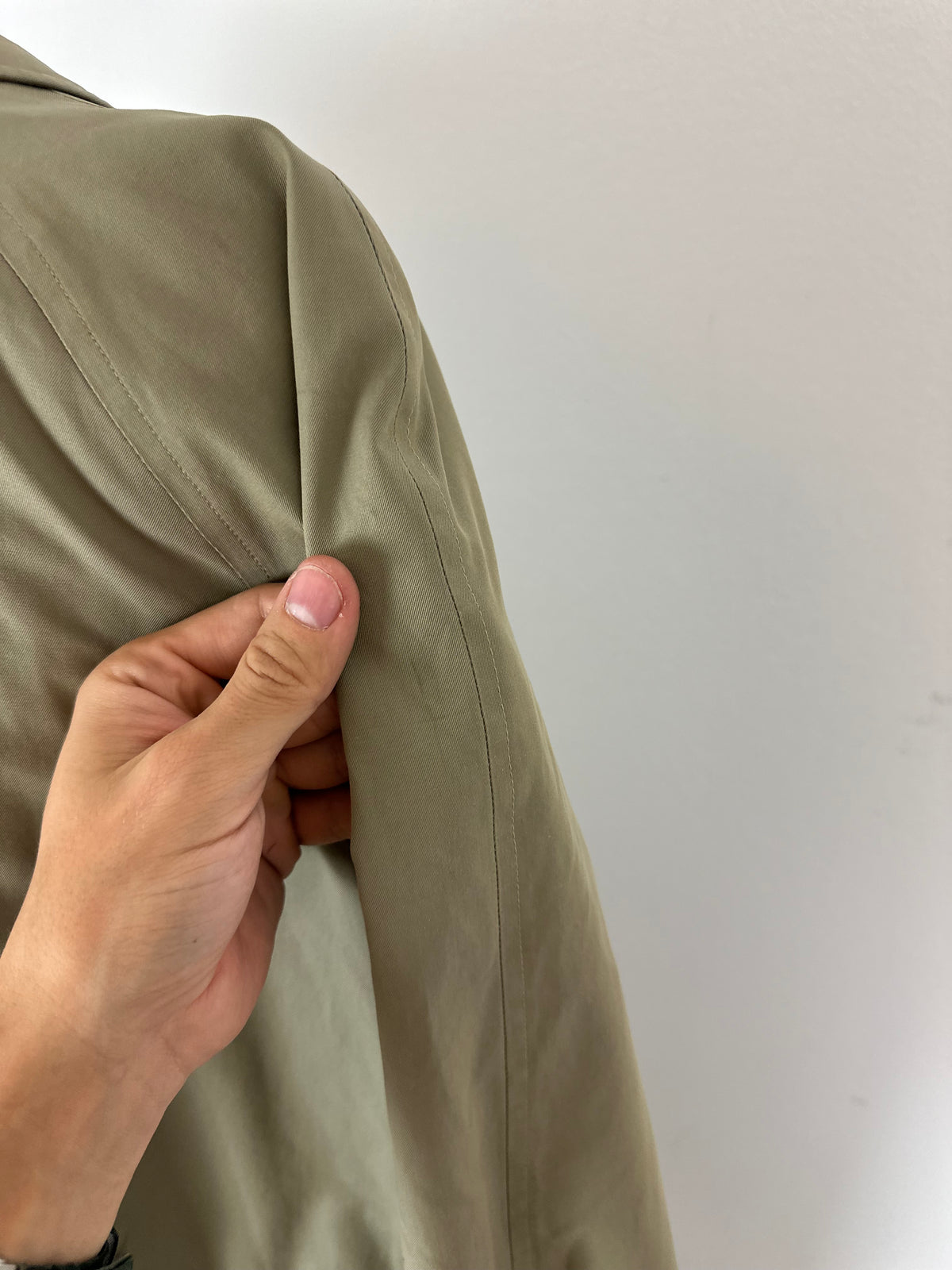 Vintage Burberry Car Coat Oliv Size 16 XL With Lining