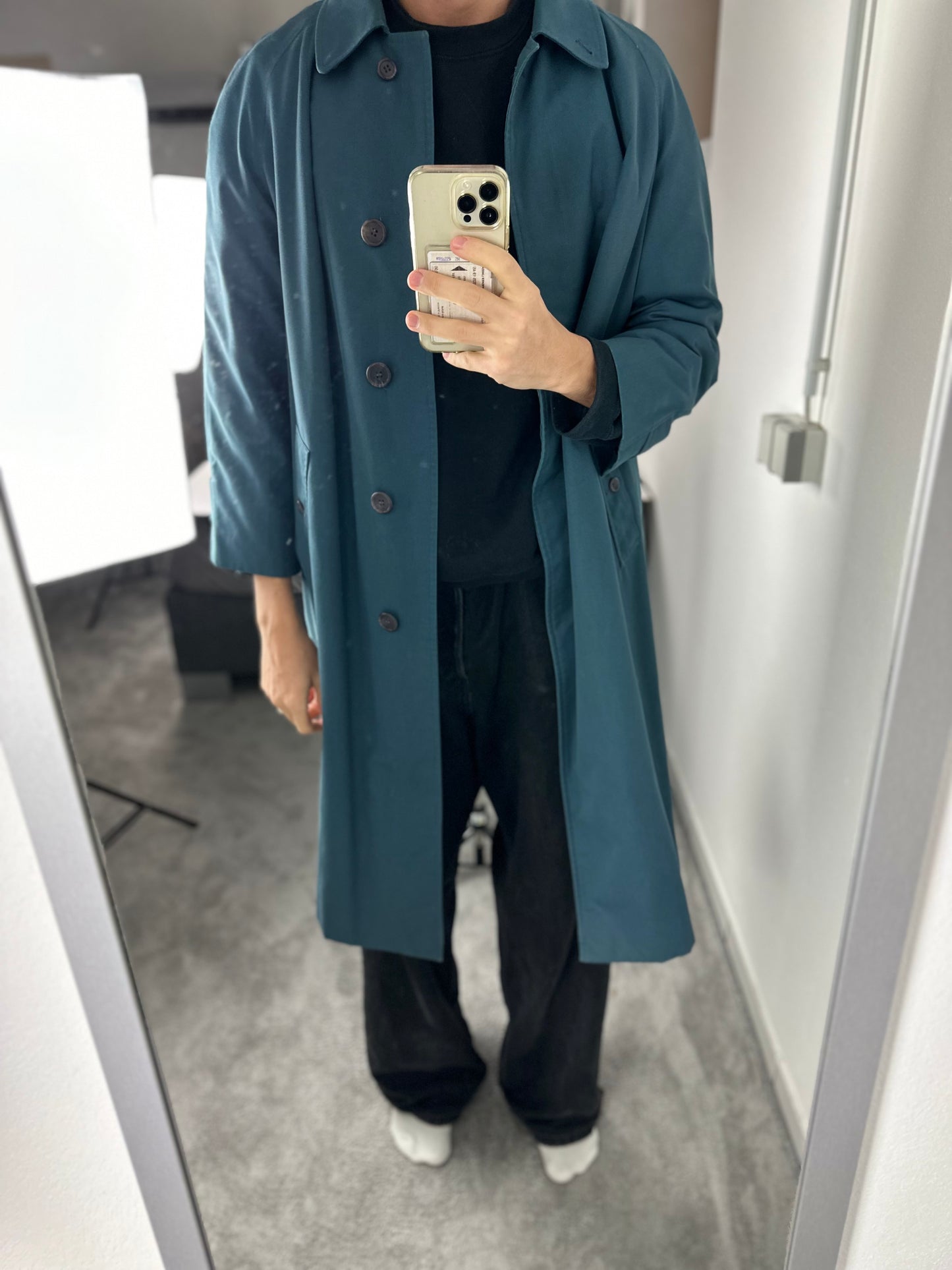 Vintage Burberry Car Coat Blue Size 14 L