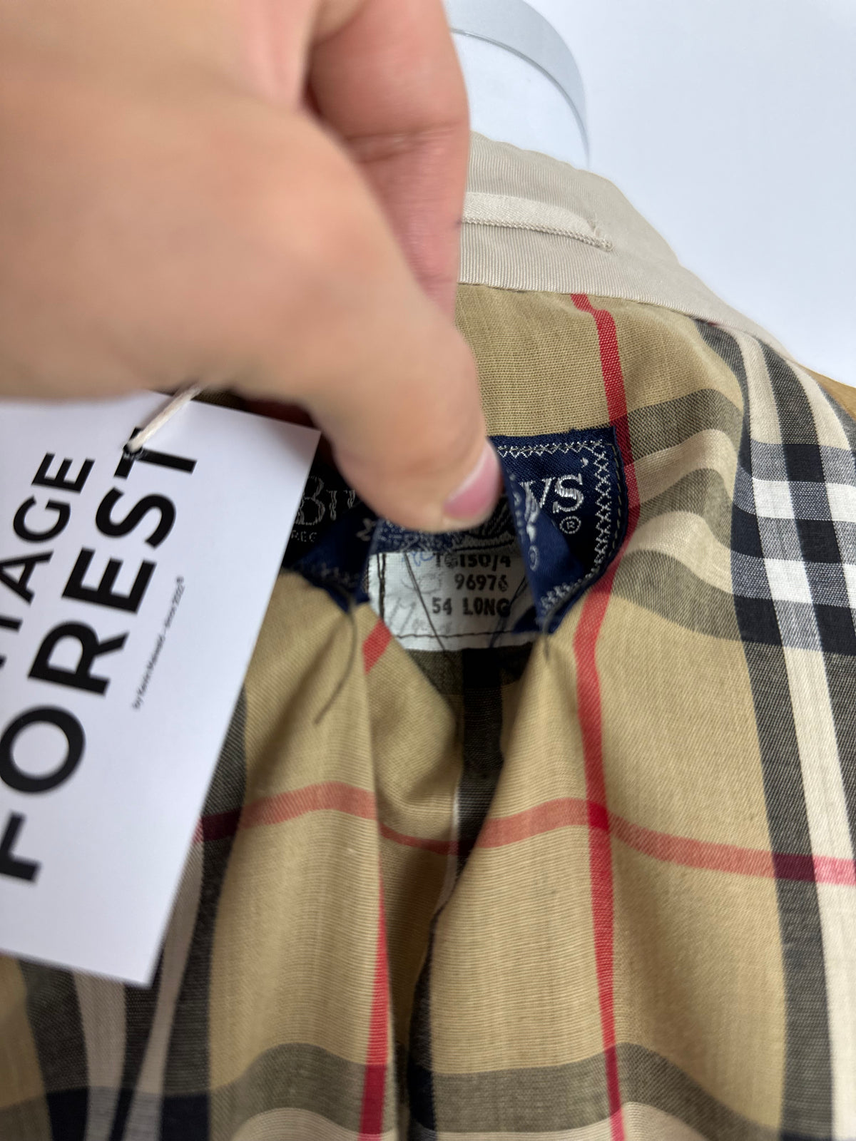 Vintage Burberry Trench Coat Creme Size 56 XL