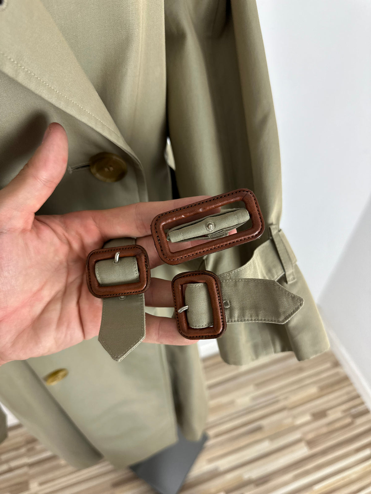 Vintage Burberry Trench Coat Oliv Size 12 M