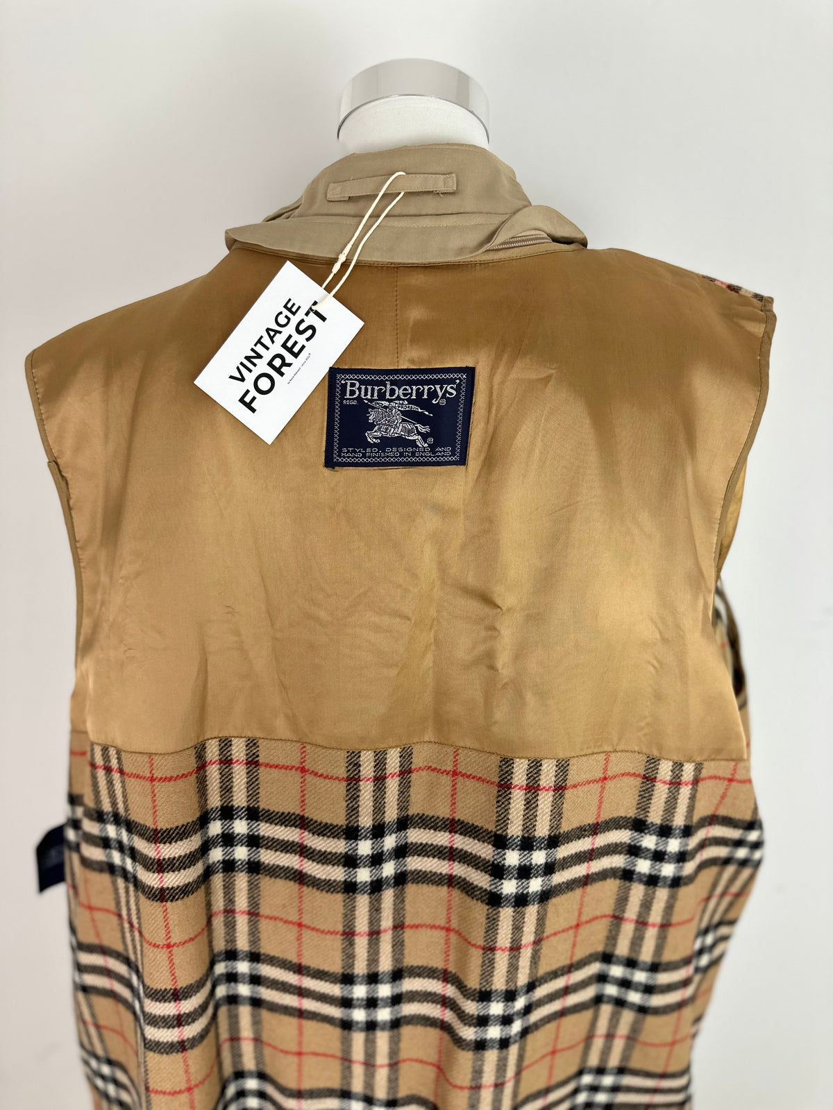 Vintage Burberry Trench Coat Beige Size 16 XL With Lining