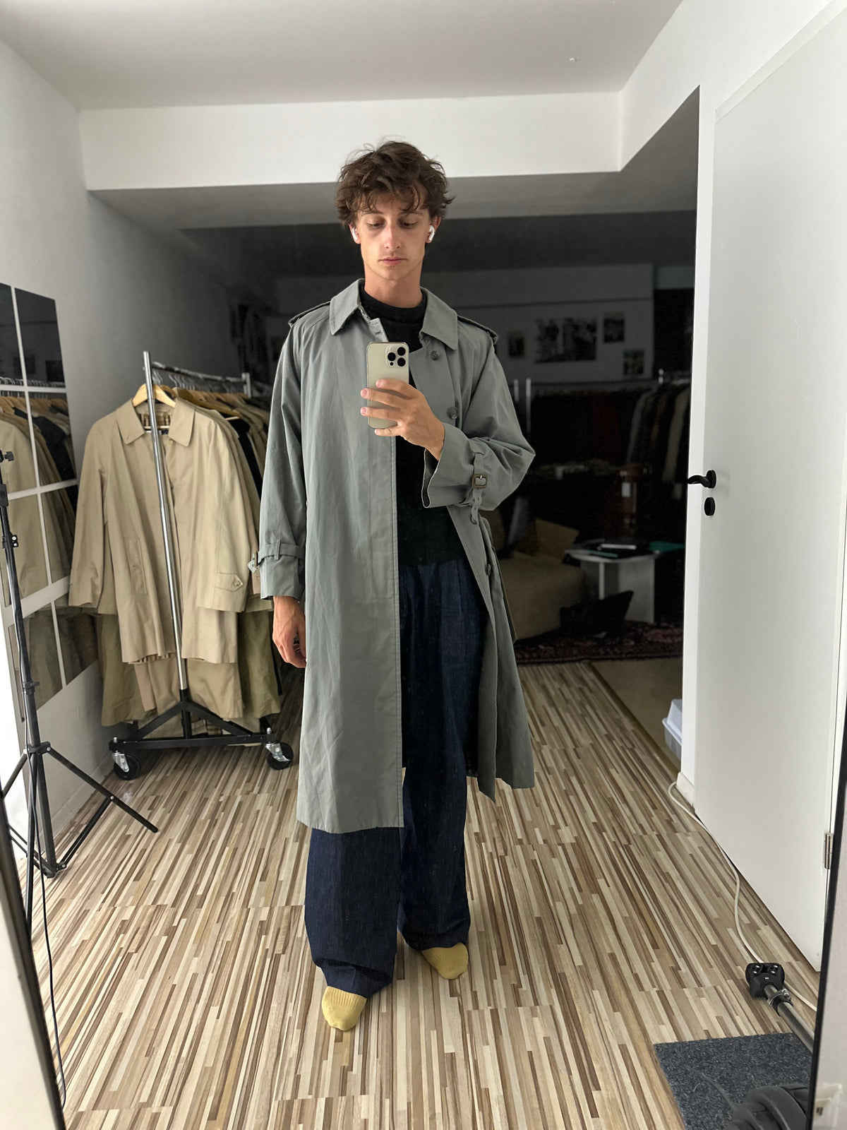 Vintage Burberry Trench Coat Grey Size 52 L
