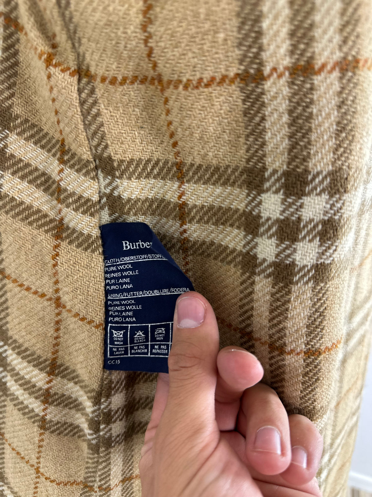 Vintage Burberry Wool Coat Beige Size 10 S