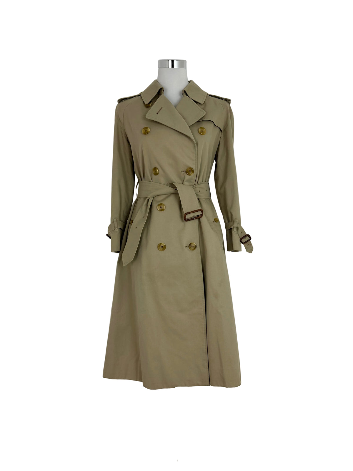 Vintage Burberry Trench Coat Beige Size 8 XS