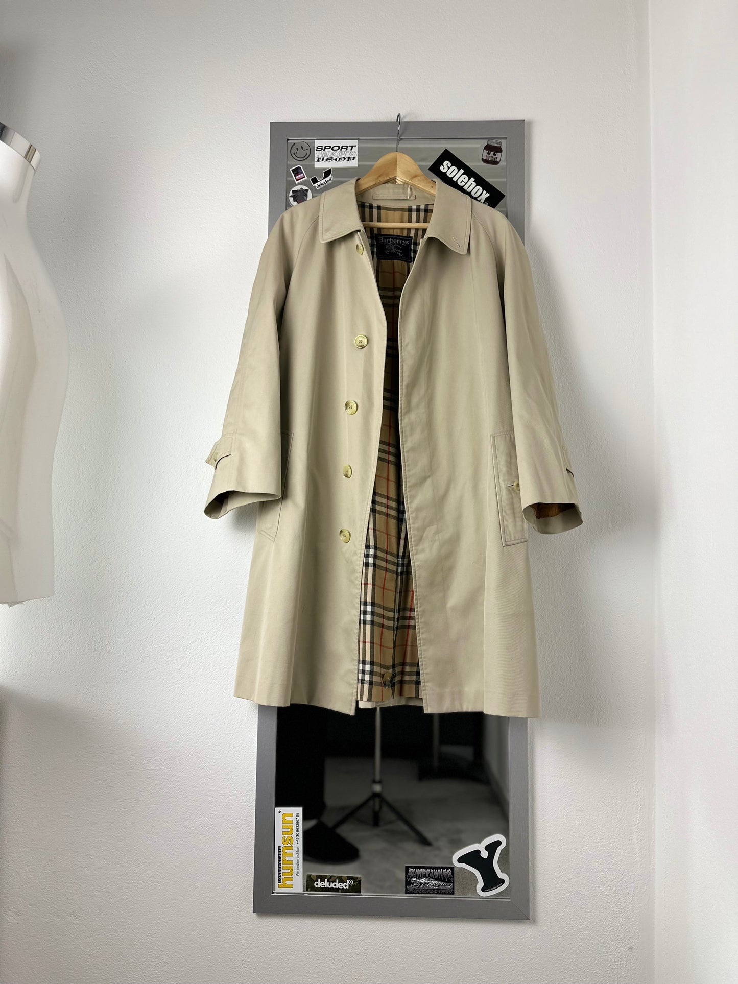 Vintage Burberry Car Coat Creme Size 52 L