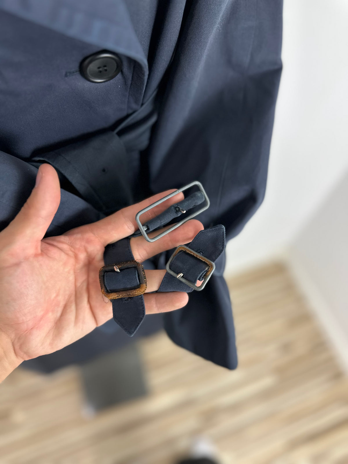 Vintage Burberry Trench Coat Navy Size 50 L