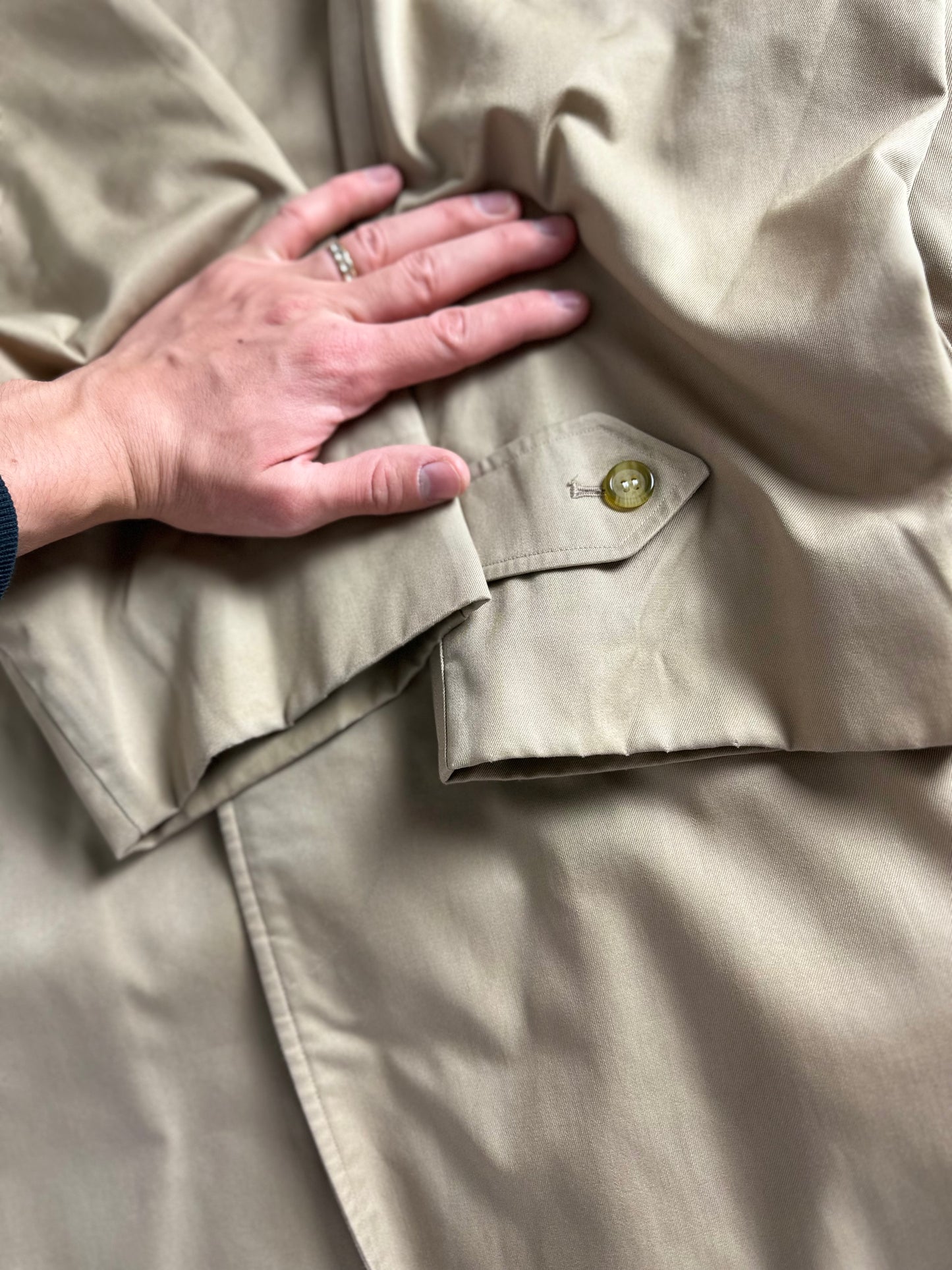 Vintage Burberry Car Coat Beige Size 50 L With Lining