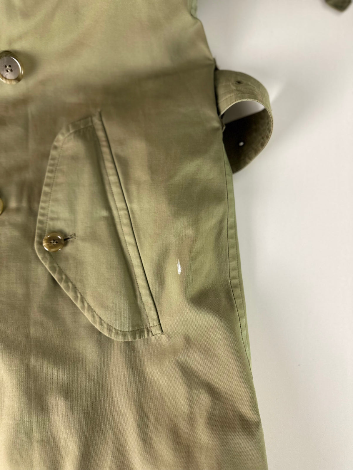 Vintage Burberry Trench Coat Khaki Size 48 M With Lining