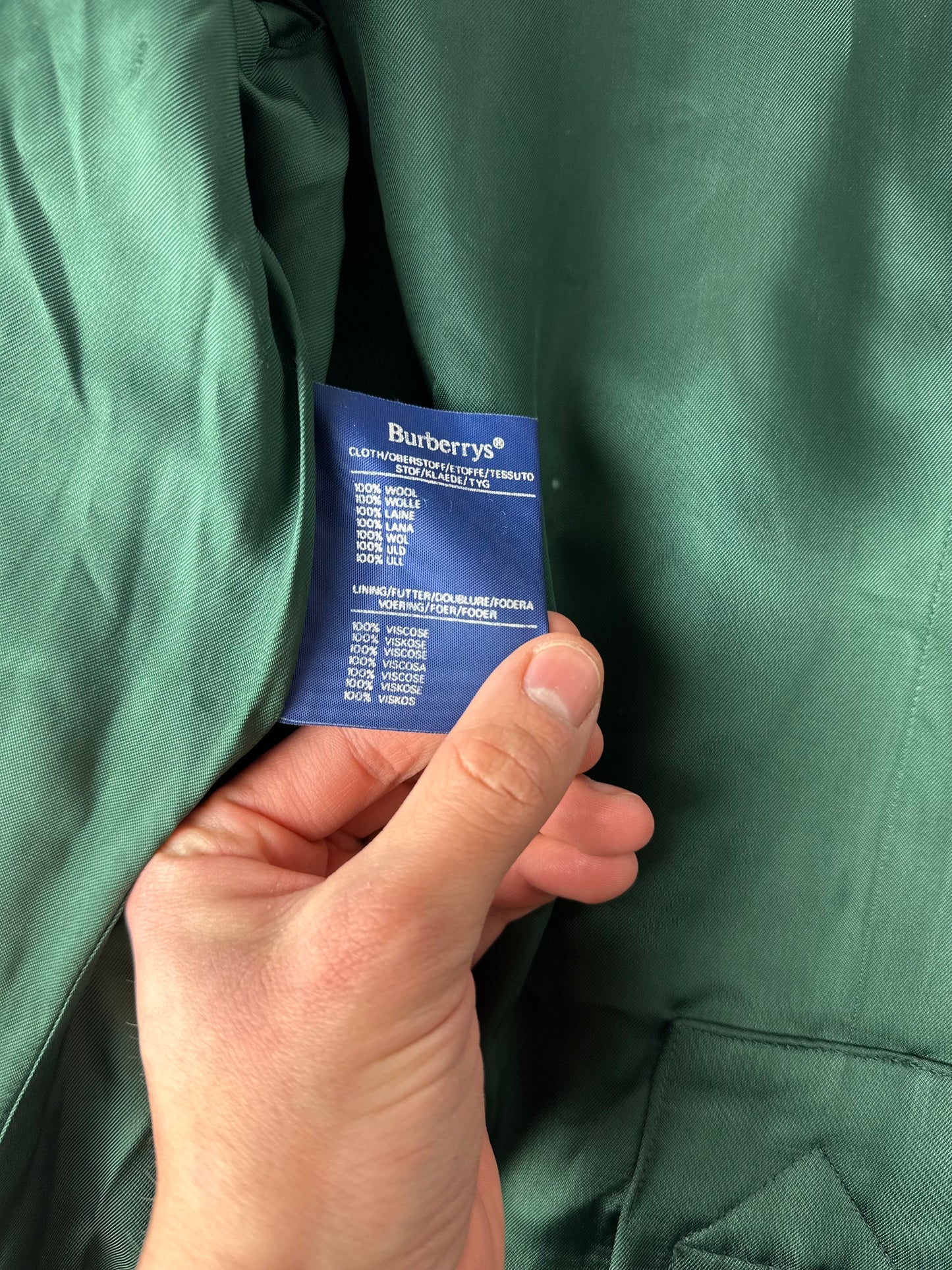 Vintage Burberry Trench Coat Green Size 10 S