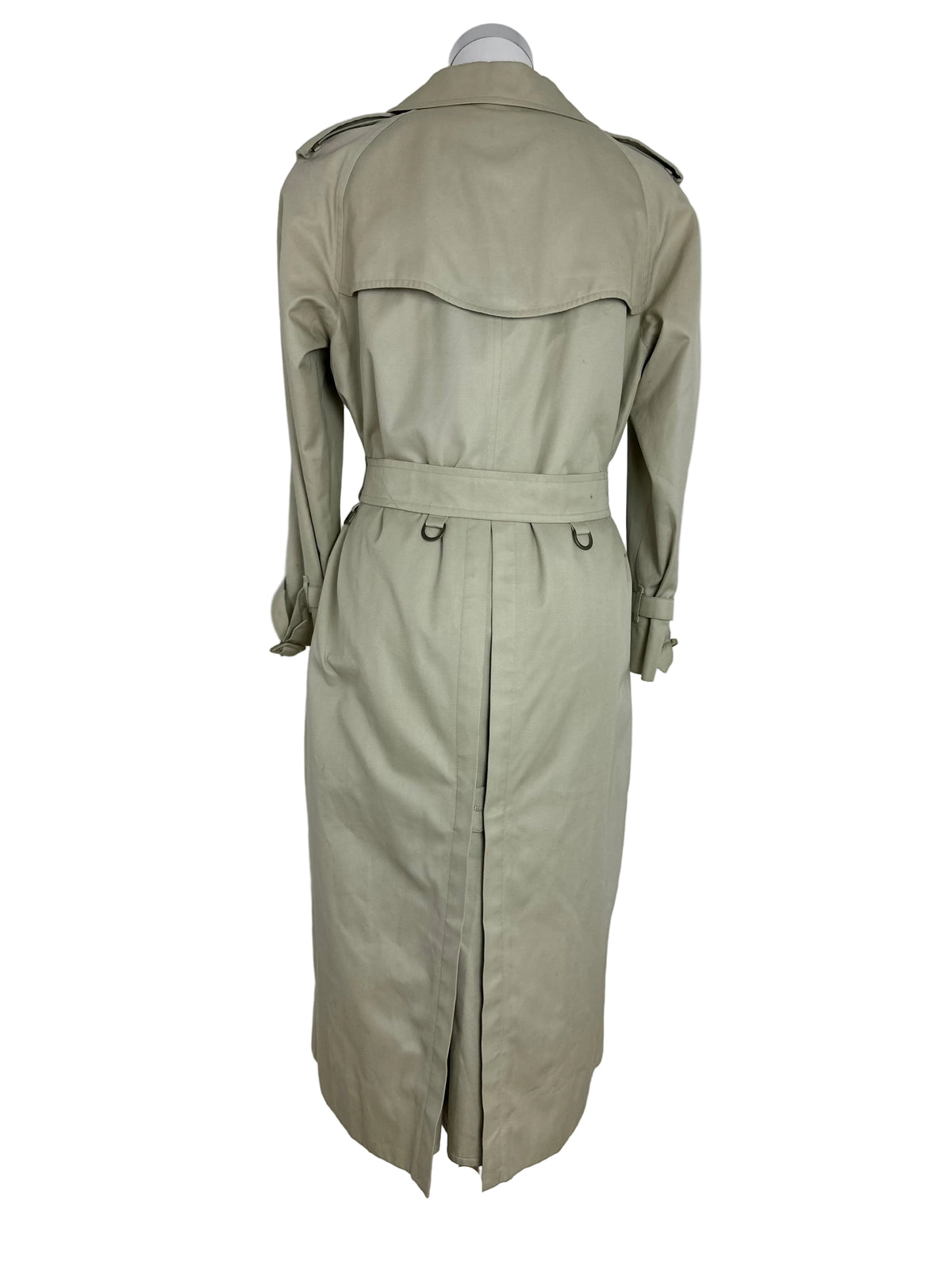 Vintage Burberry Trench Coat Creme Size 10 S With Lining