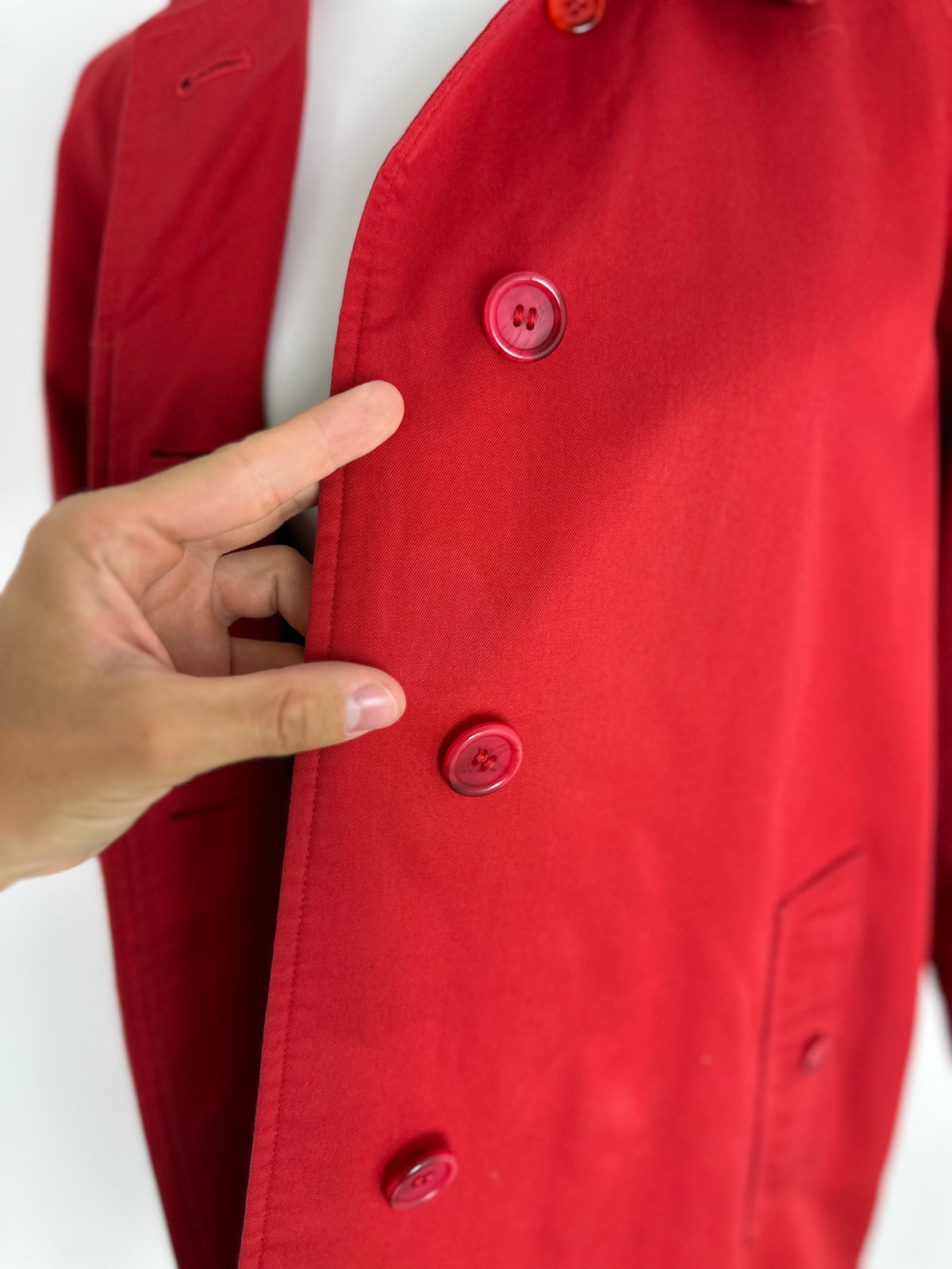 Vintage Burberry Trench Car Coat Red Size 14 L