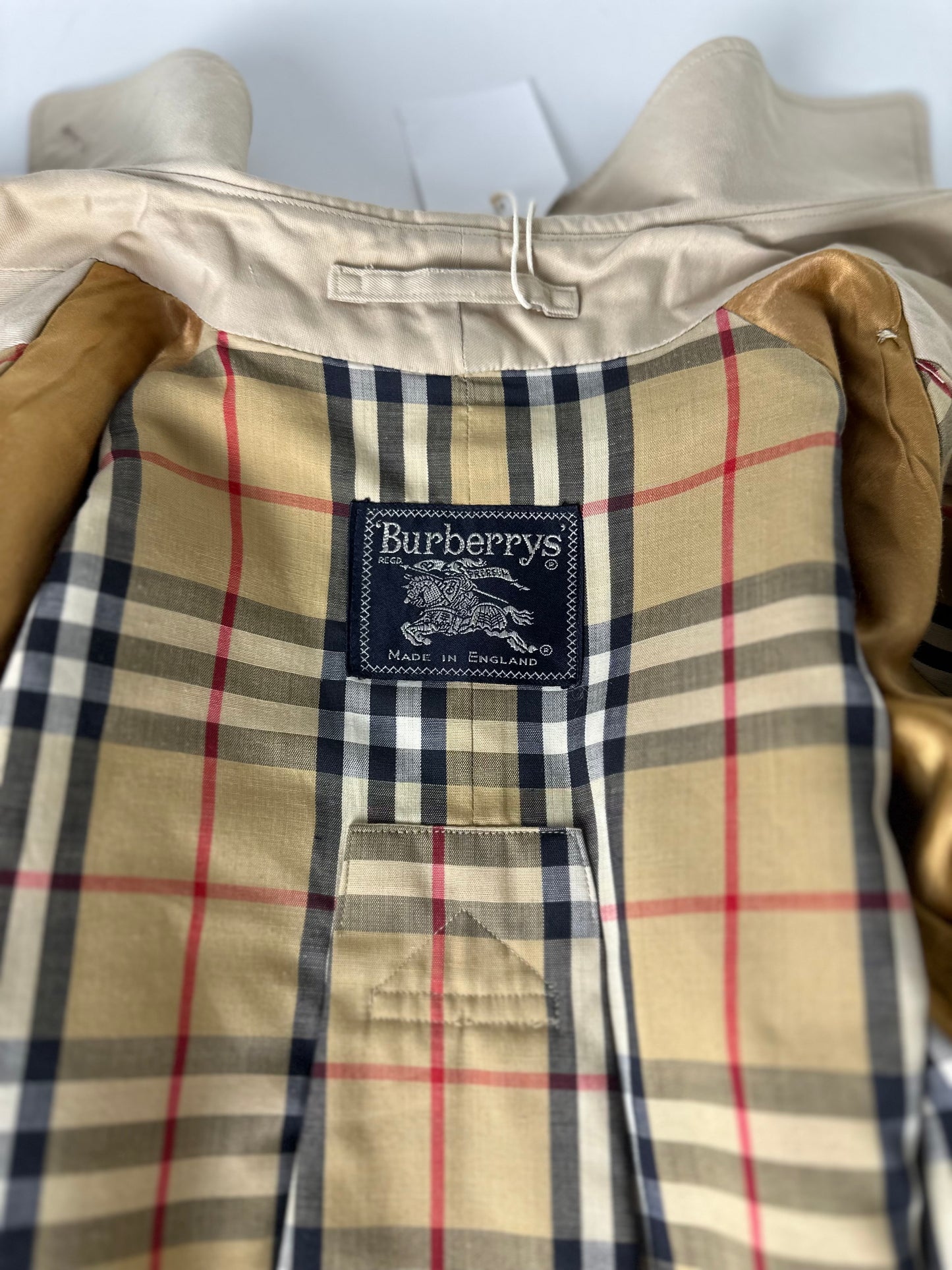 Vintage Burberry Trench Coat Creme Size 10 S