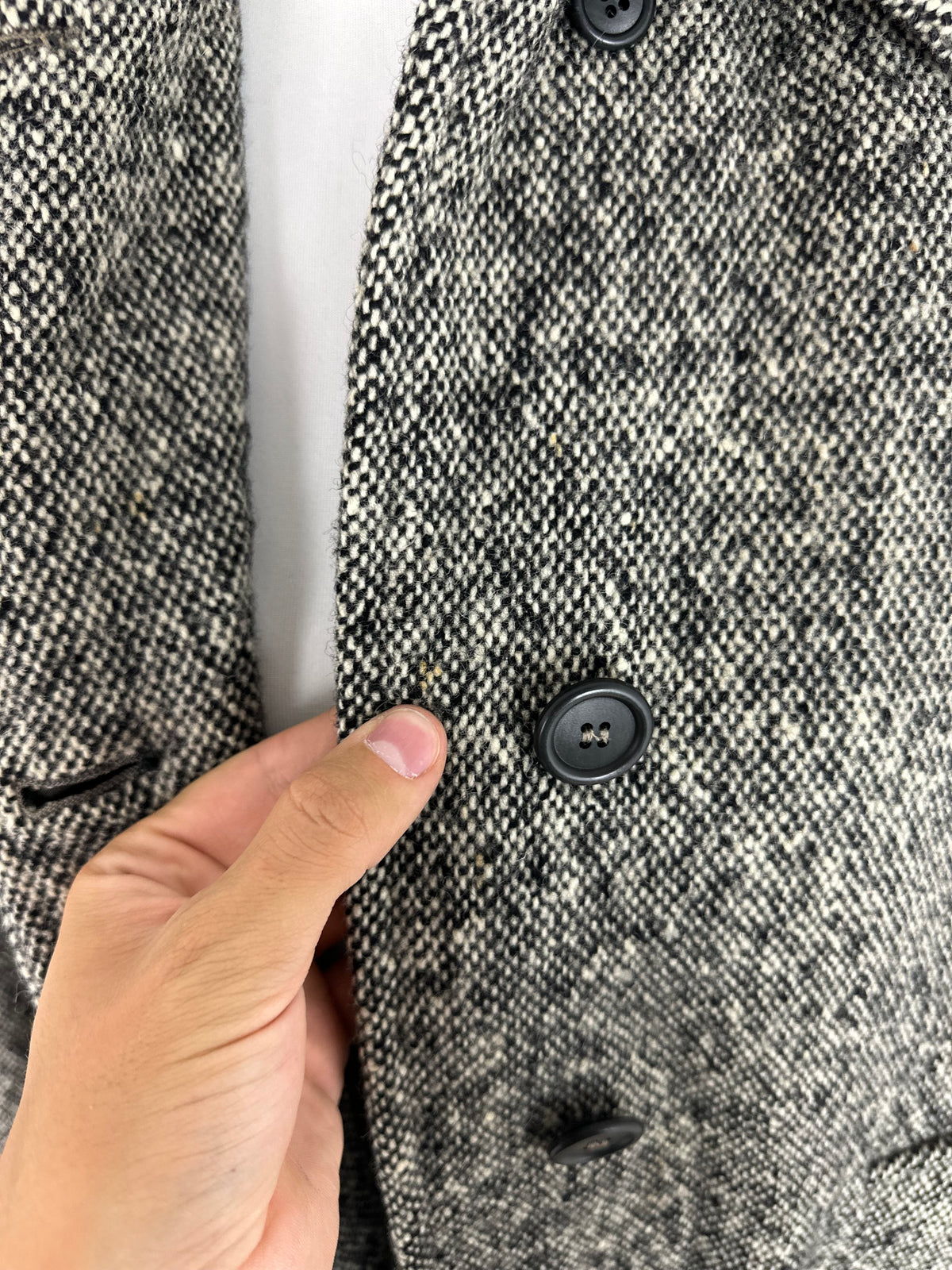 Vintage Burberry Tweed Coat Grey Size 12 M