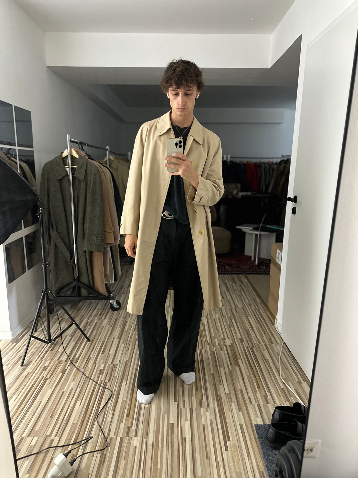 Vintage Burberry Car Coat Beige Size 48 M