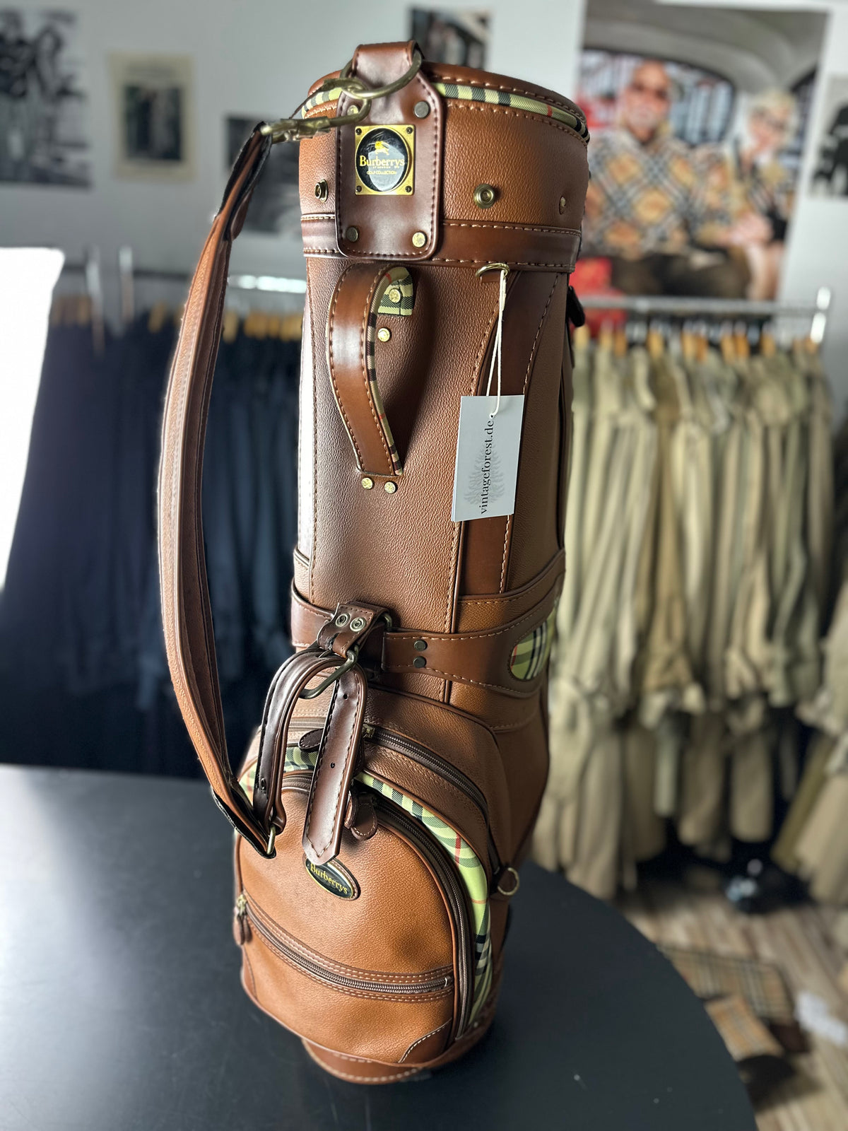 Vintage Burberry Nova Check Golf Caddy Bag