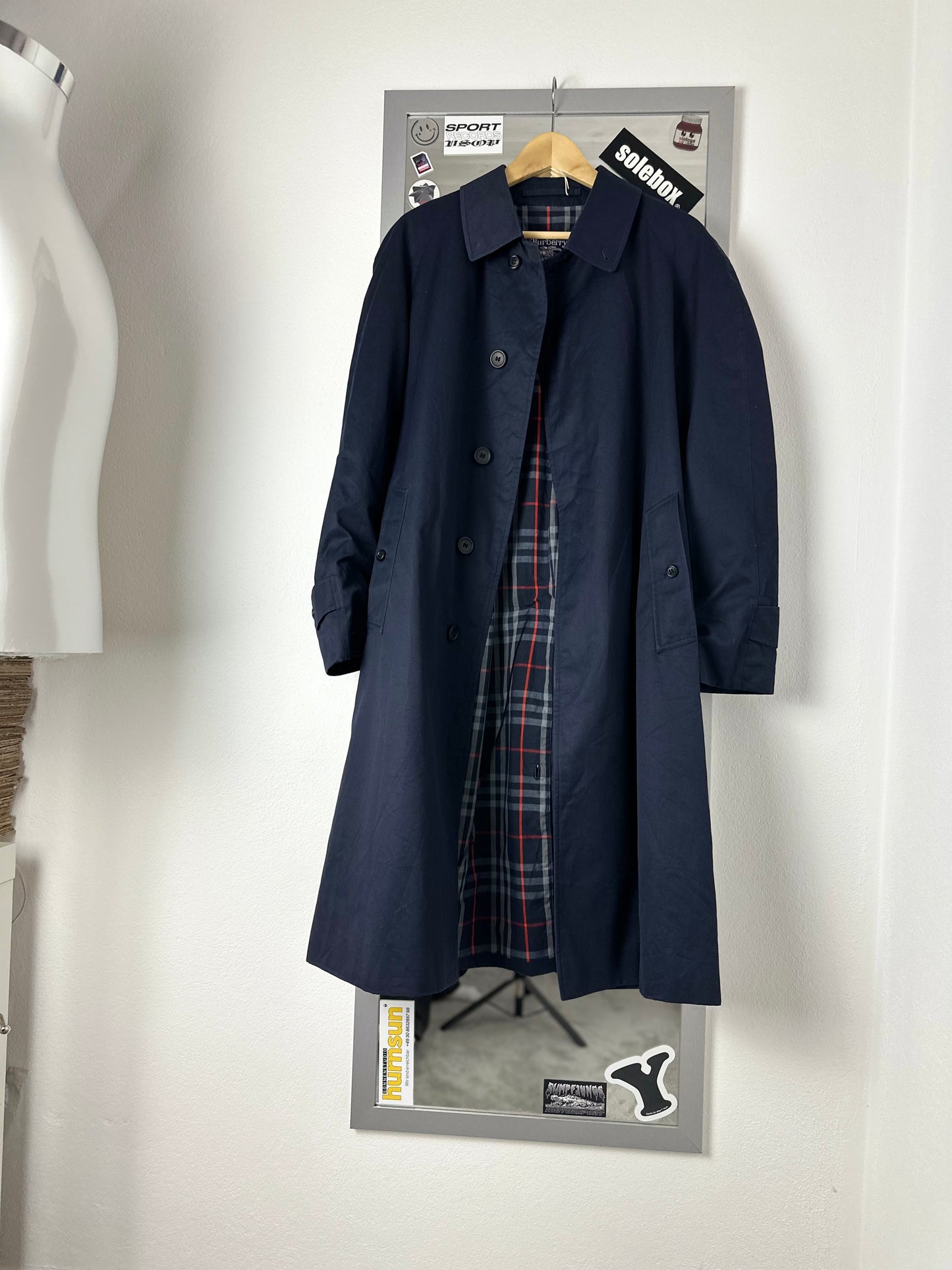 Vintage Burberry Car Coat Navy Size 48 M