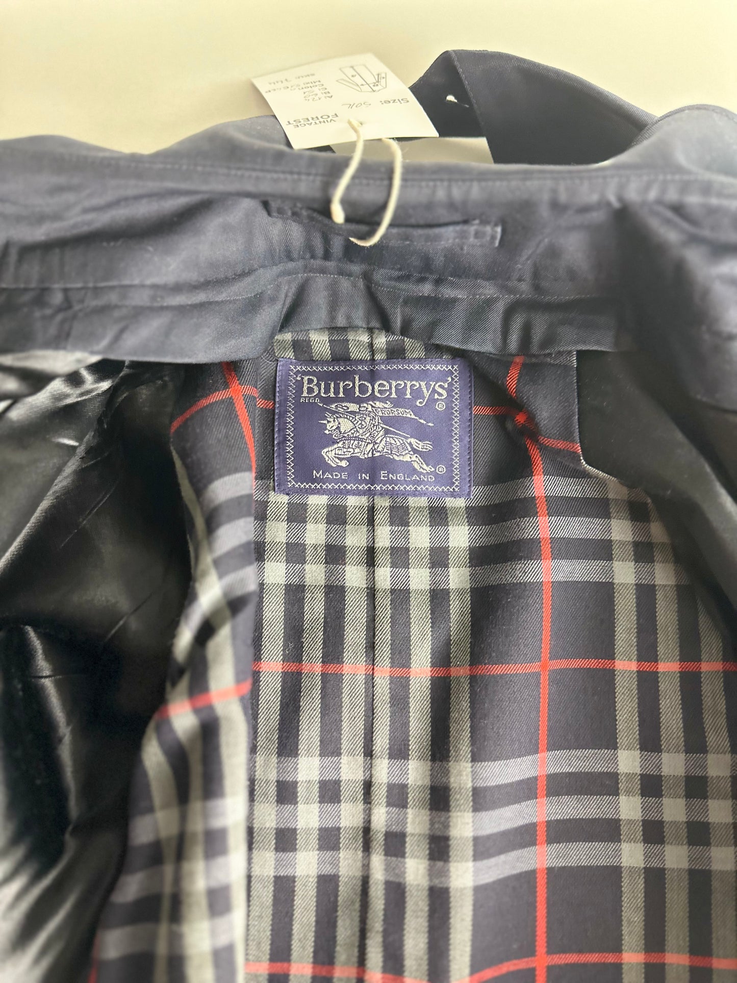 Vintage Burberry Trench Coat Navy Size 50 L With Lining