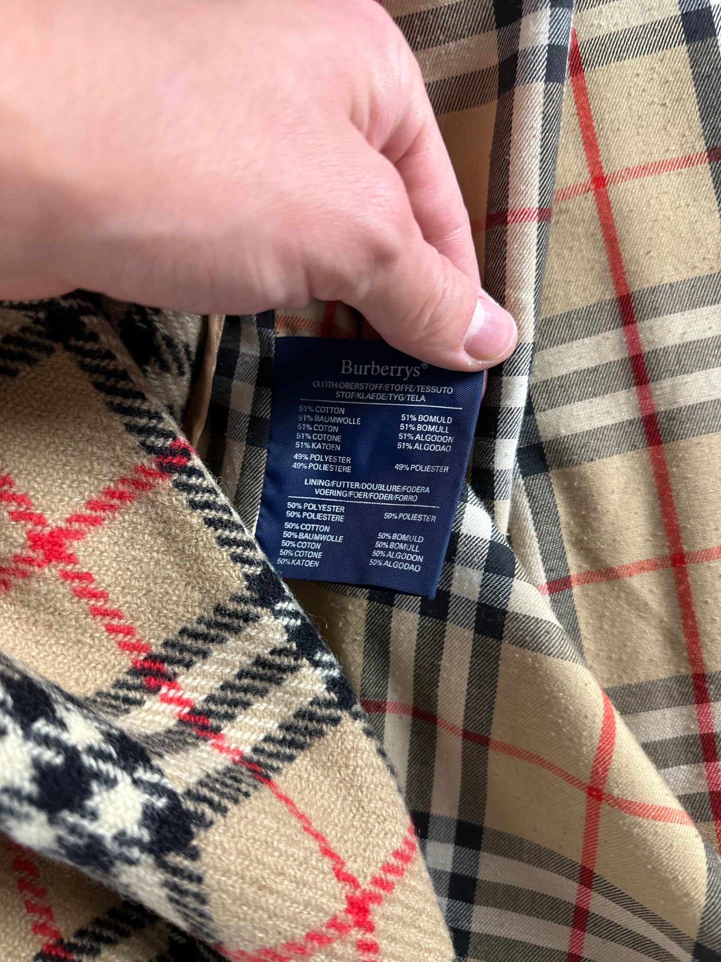 Vintage Burberry Car Coat Beige Size 50 L With Lining