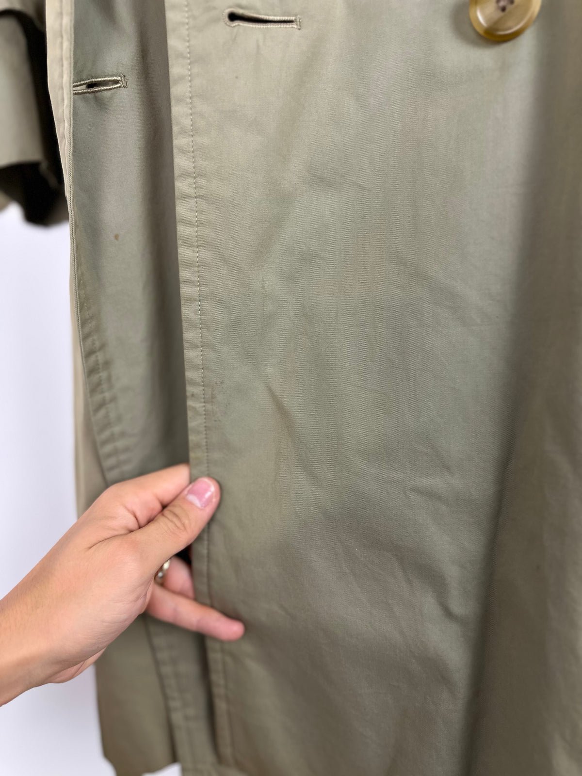 Vintage Burberry Trench Coat Oliv Size 48 M