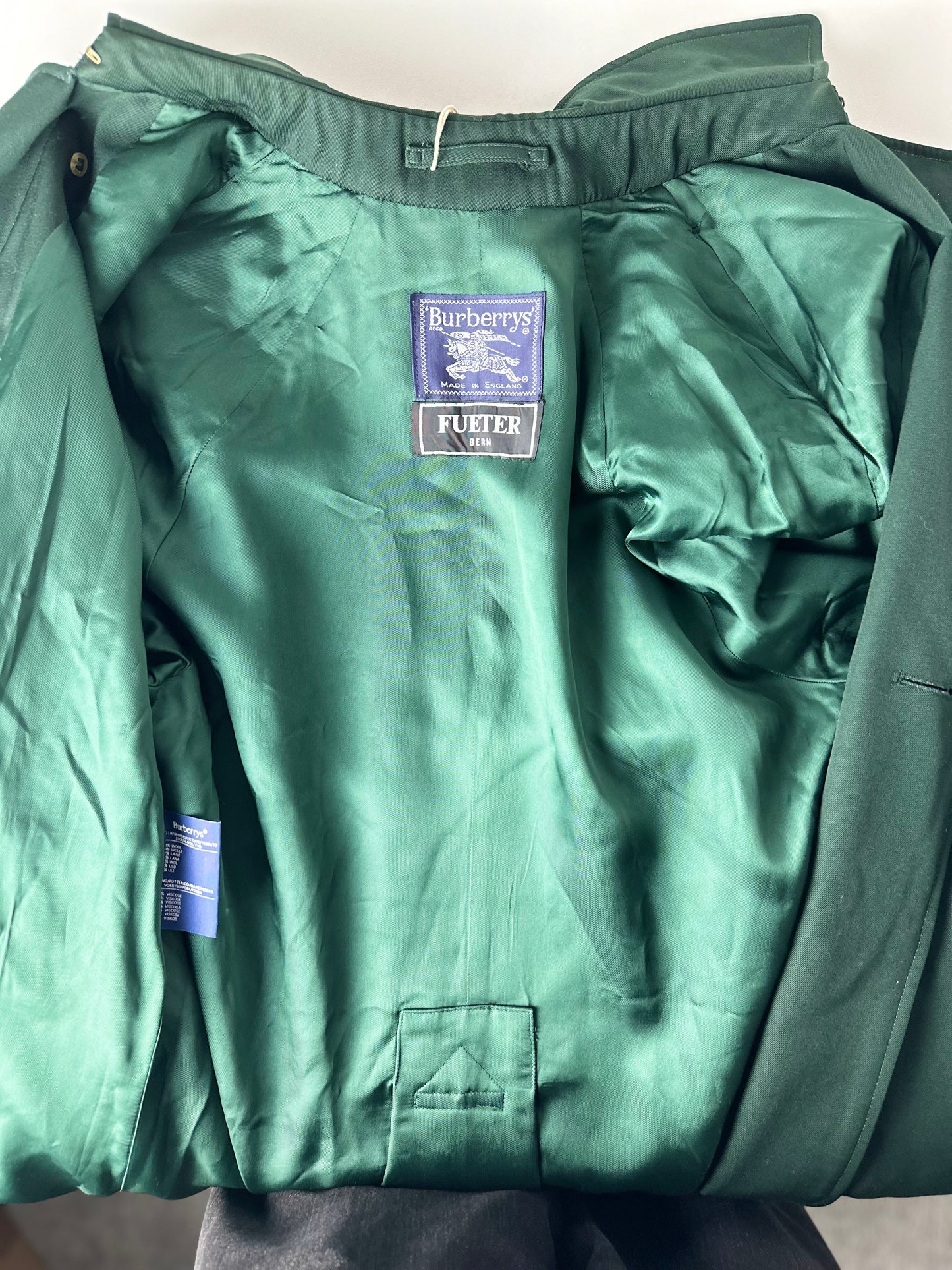 Vintage Burberry Trench Coat Green Size 10 S