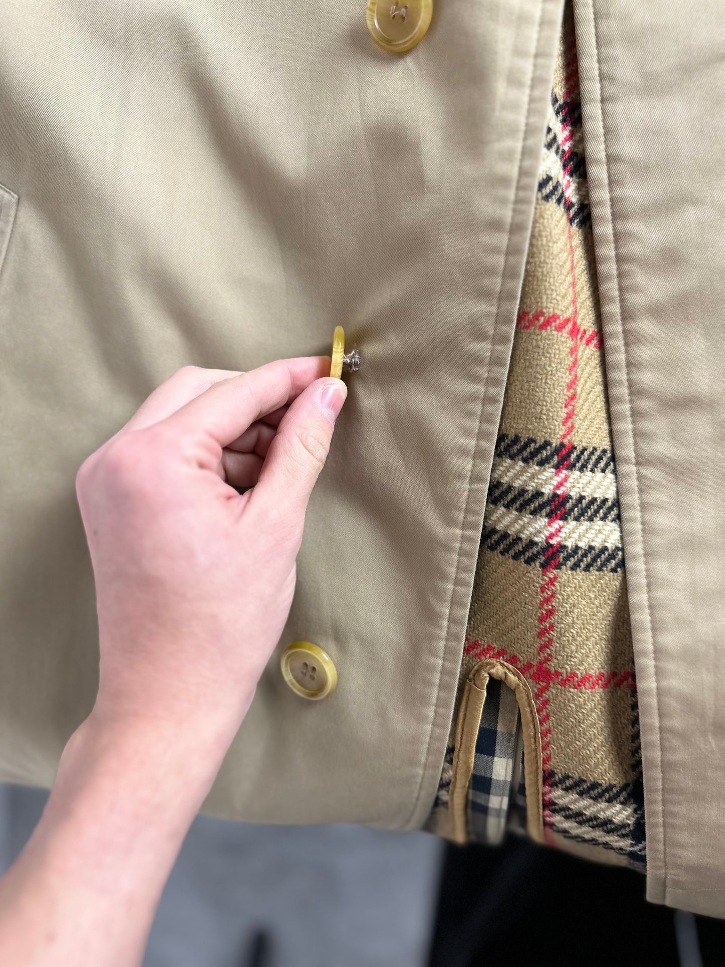 Vintage Burberry Car Coat Beige Size 48 M With Lining