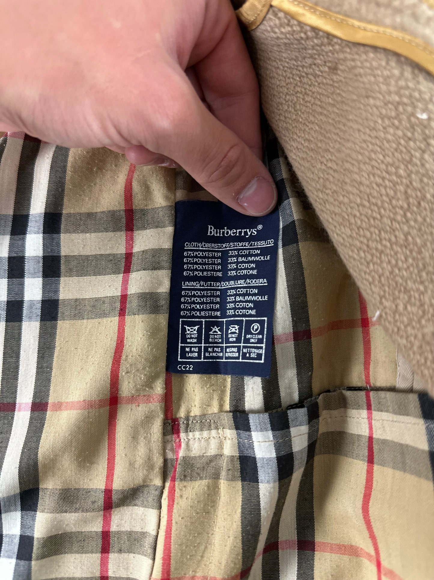 Vintage Burberry Car Coat Size 46 S With Lining