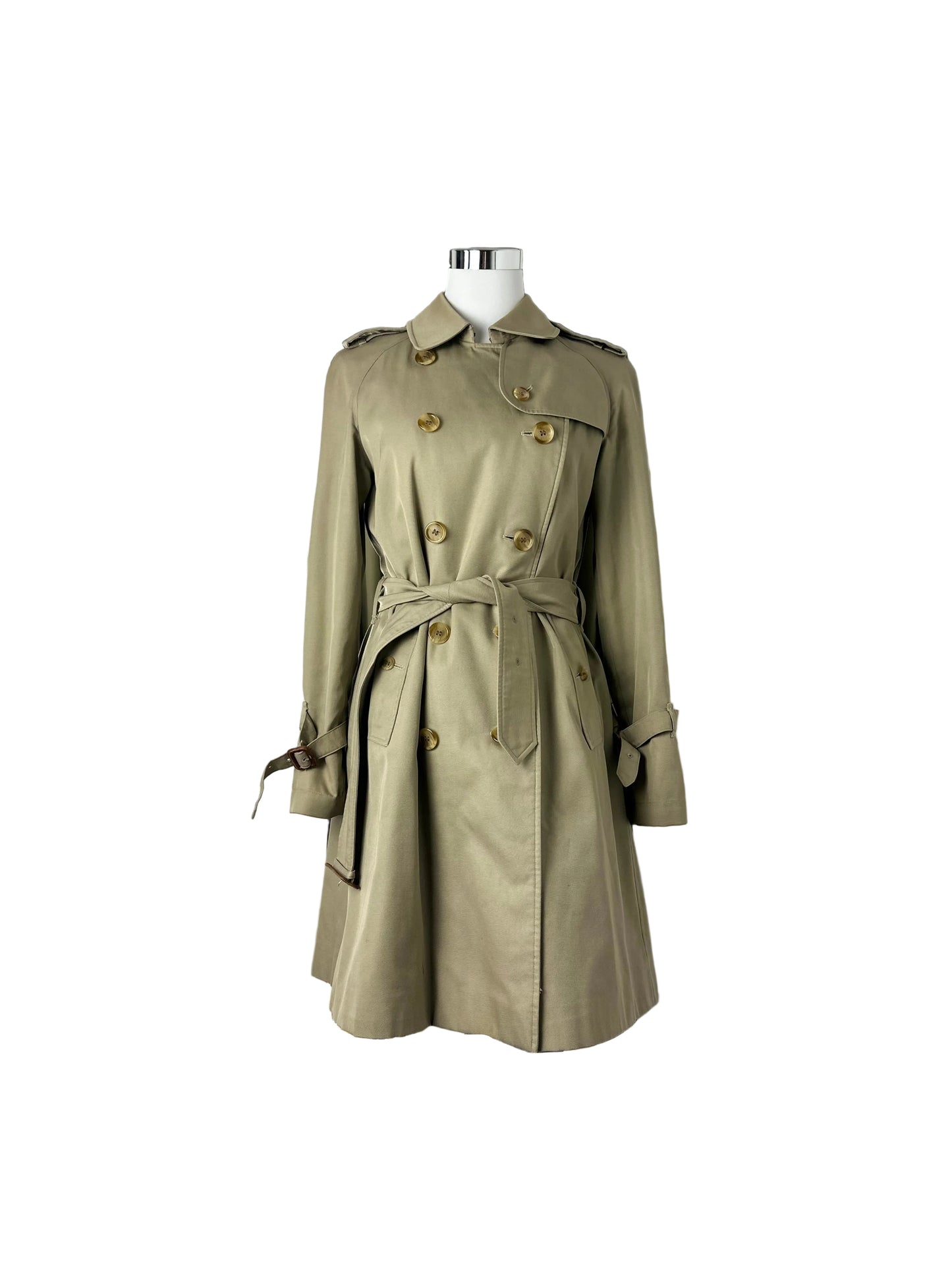Vintage Burberry Trench Coat Beige Size 8 XS
