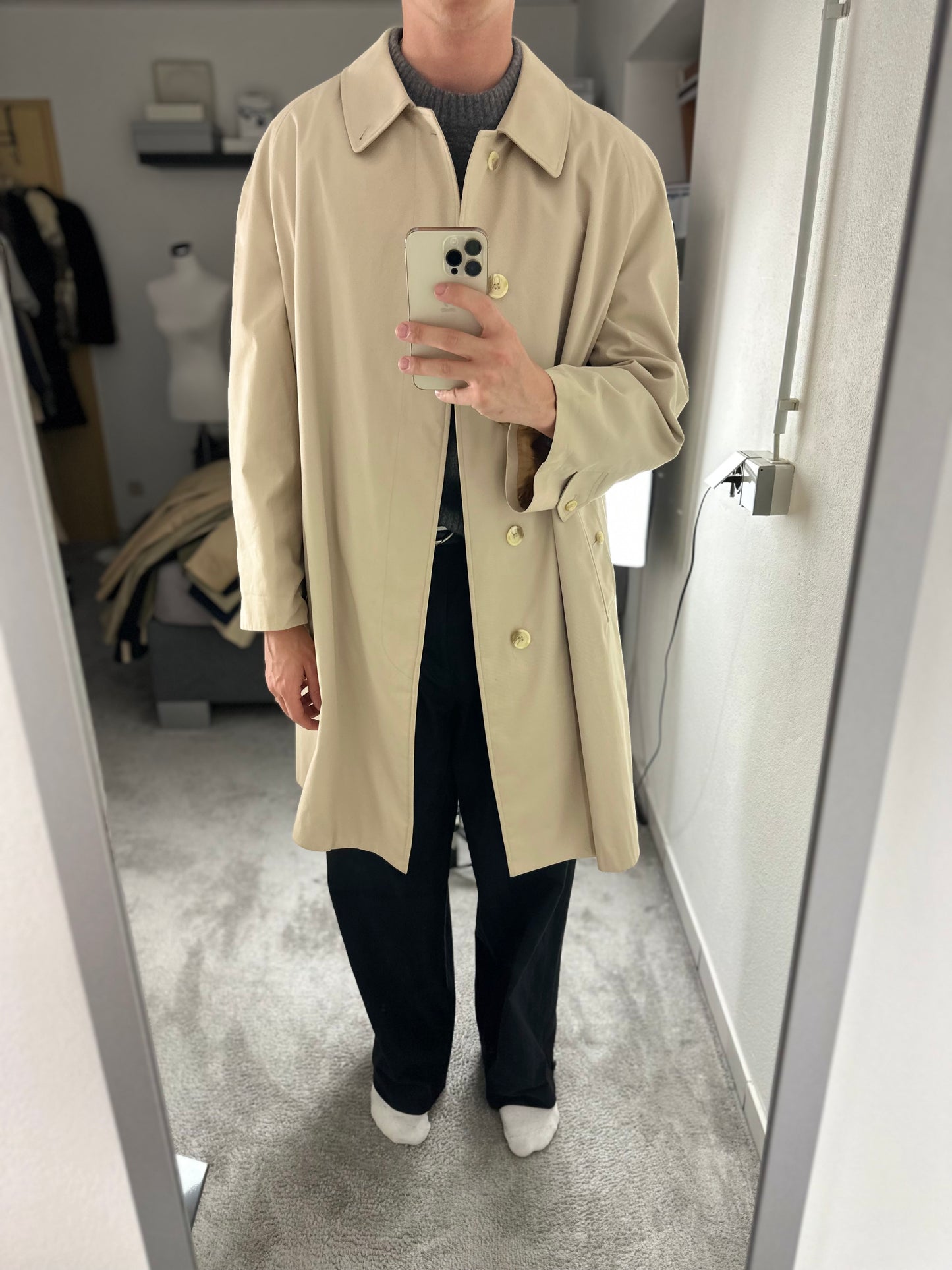 Vintage Burberry Car Coat Size 58 XXL