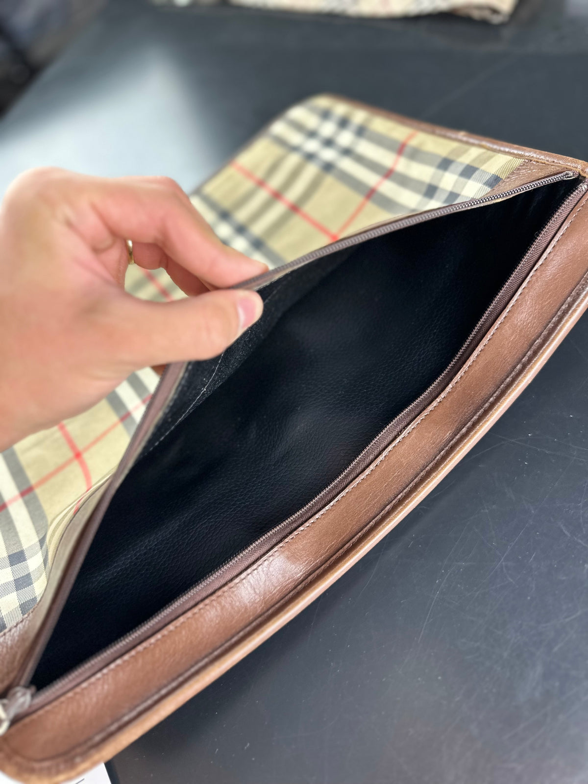 Vintage Burberry Haymarket Nova Check Clutch