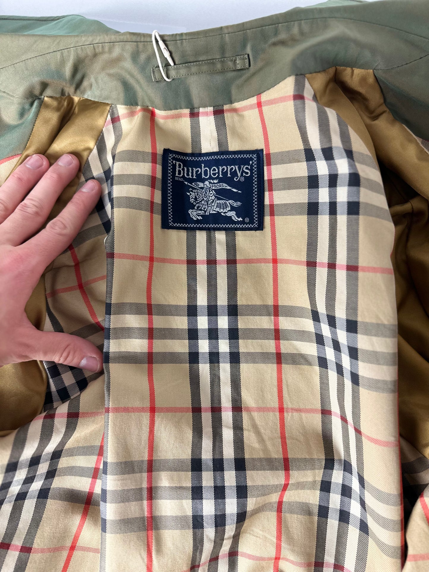 Vintage Burberry Car Coat Khaki Size 48 M