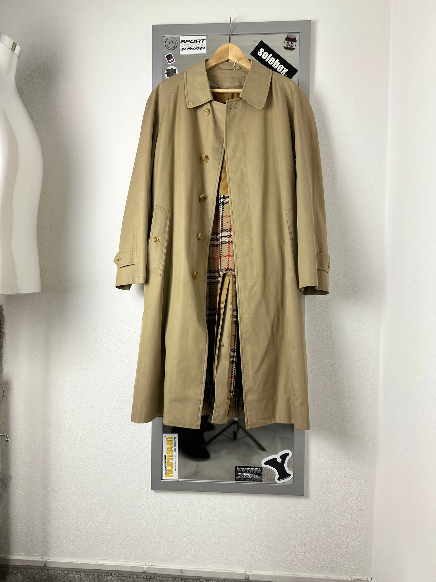 Vintage Burberry Car Coat Beige Size 52 L With Lining