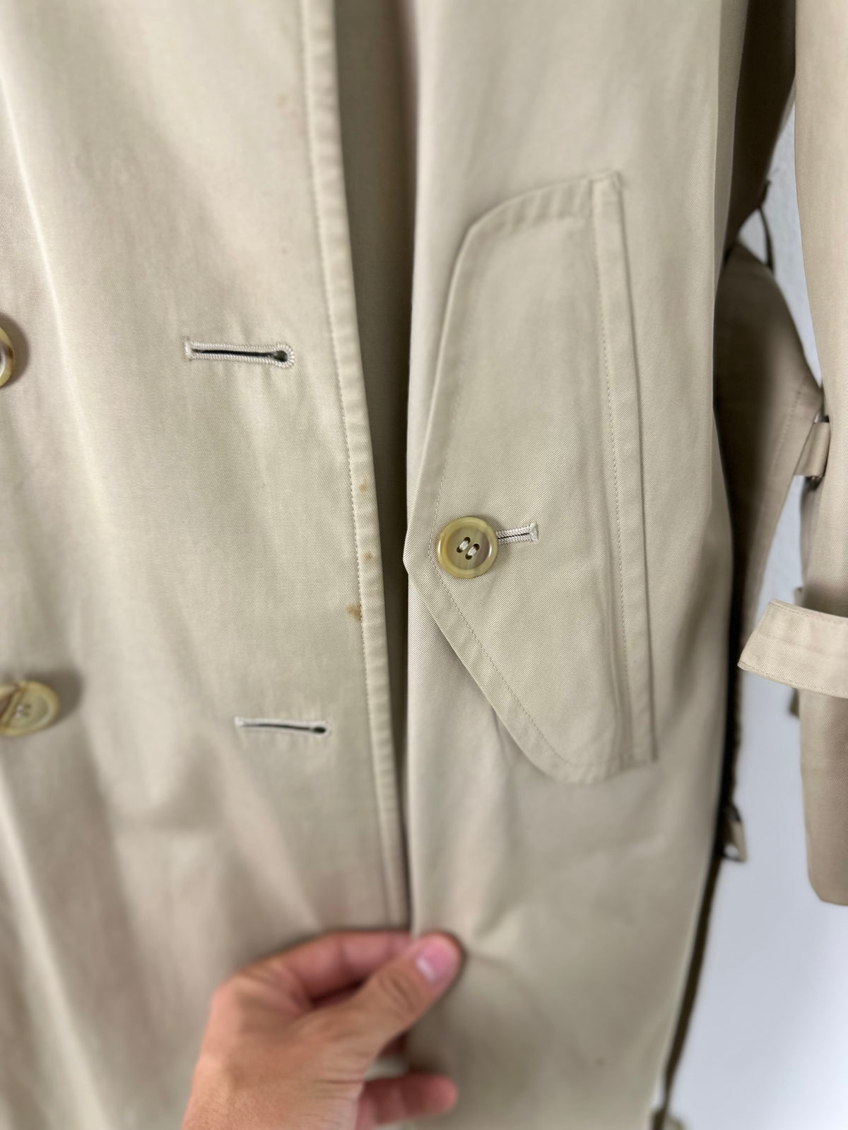 Vintage Burberry Trench Coat Creme Size 12 M