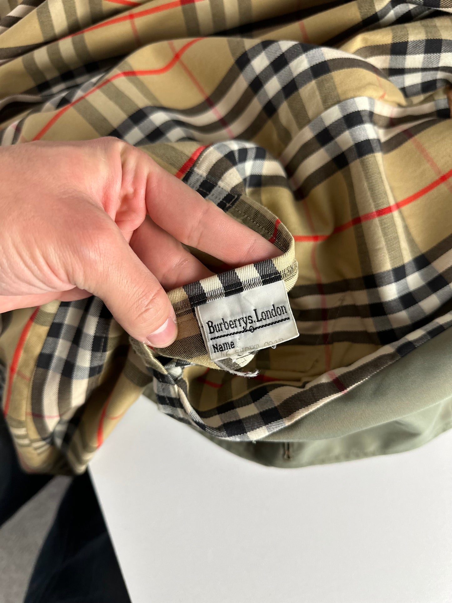 Vintage Burberry Car Coat Khaki Size 46 S