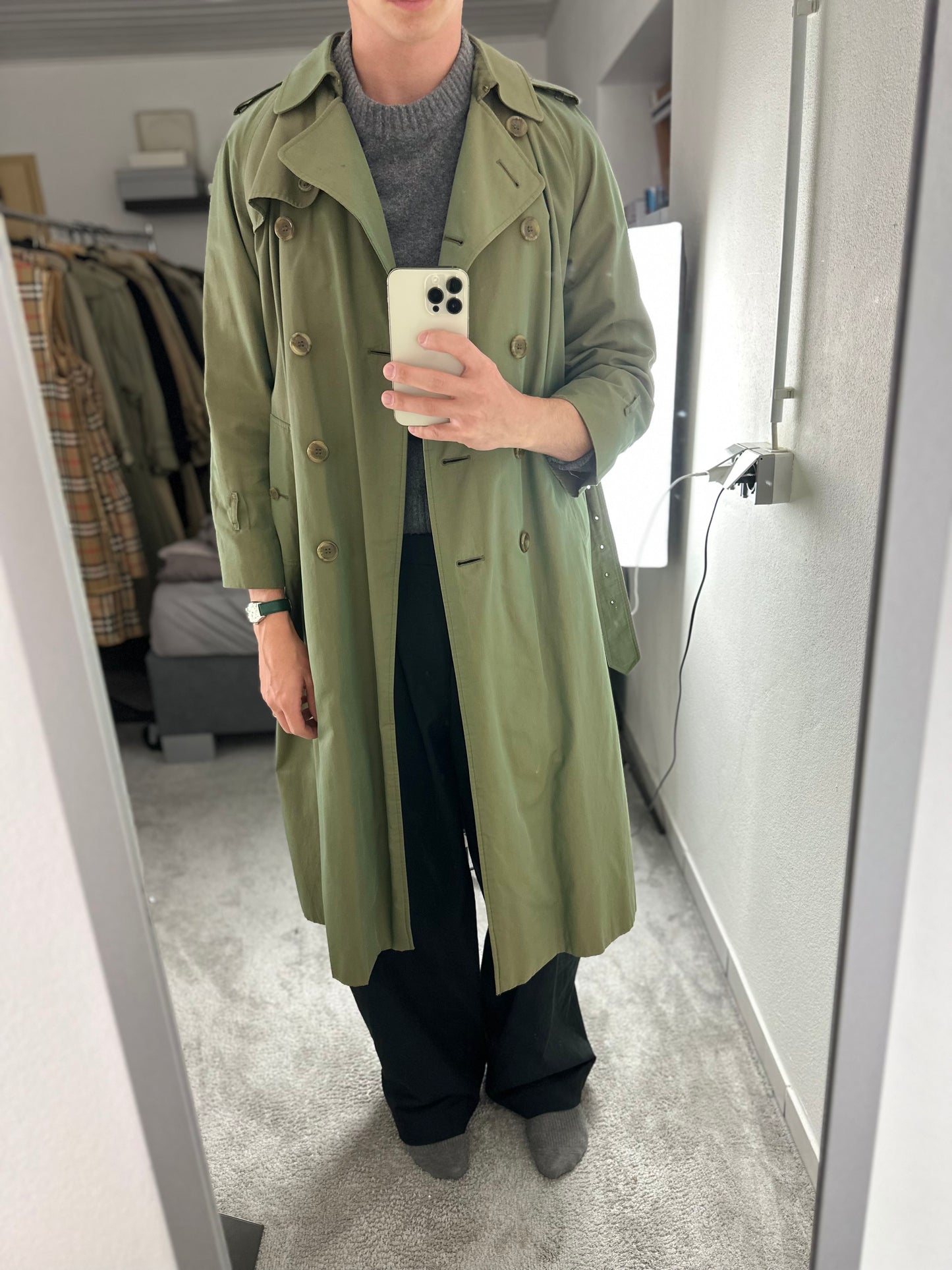 Vintage Burberry Trench Coat Size 12 M With Lining