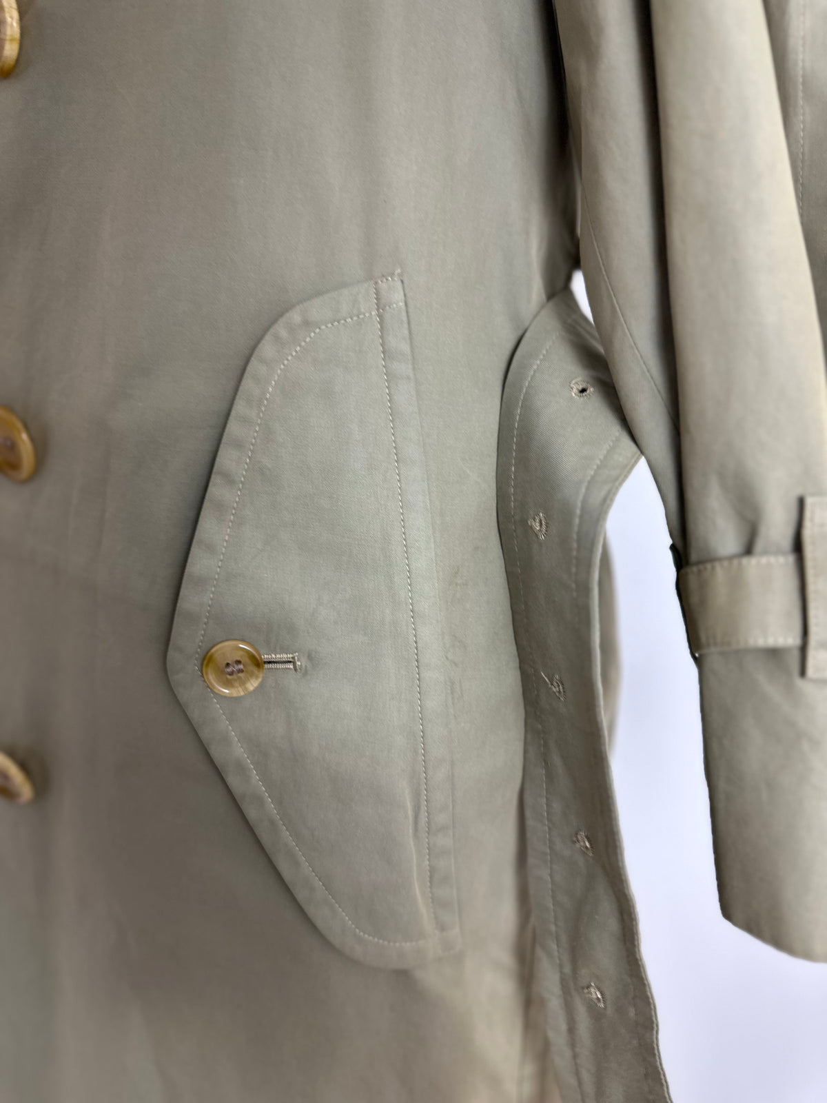 Vintage Burberry Trench Coat Oliv Size 48 M