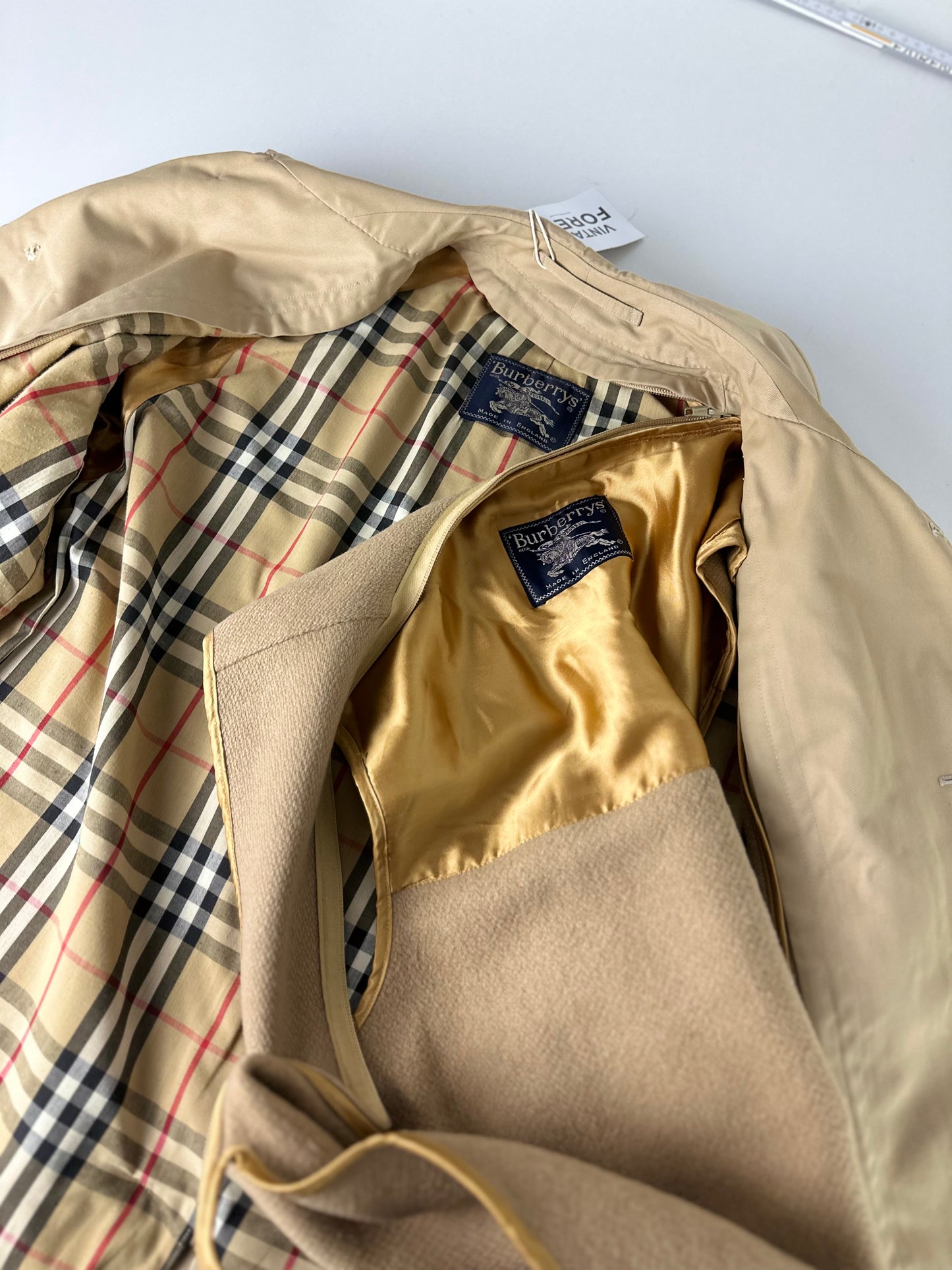 Vintage Burberry Car Coat Size 46 S With Lining
